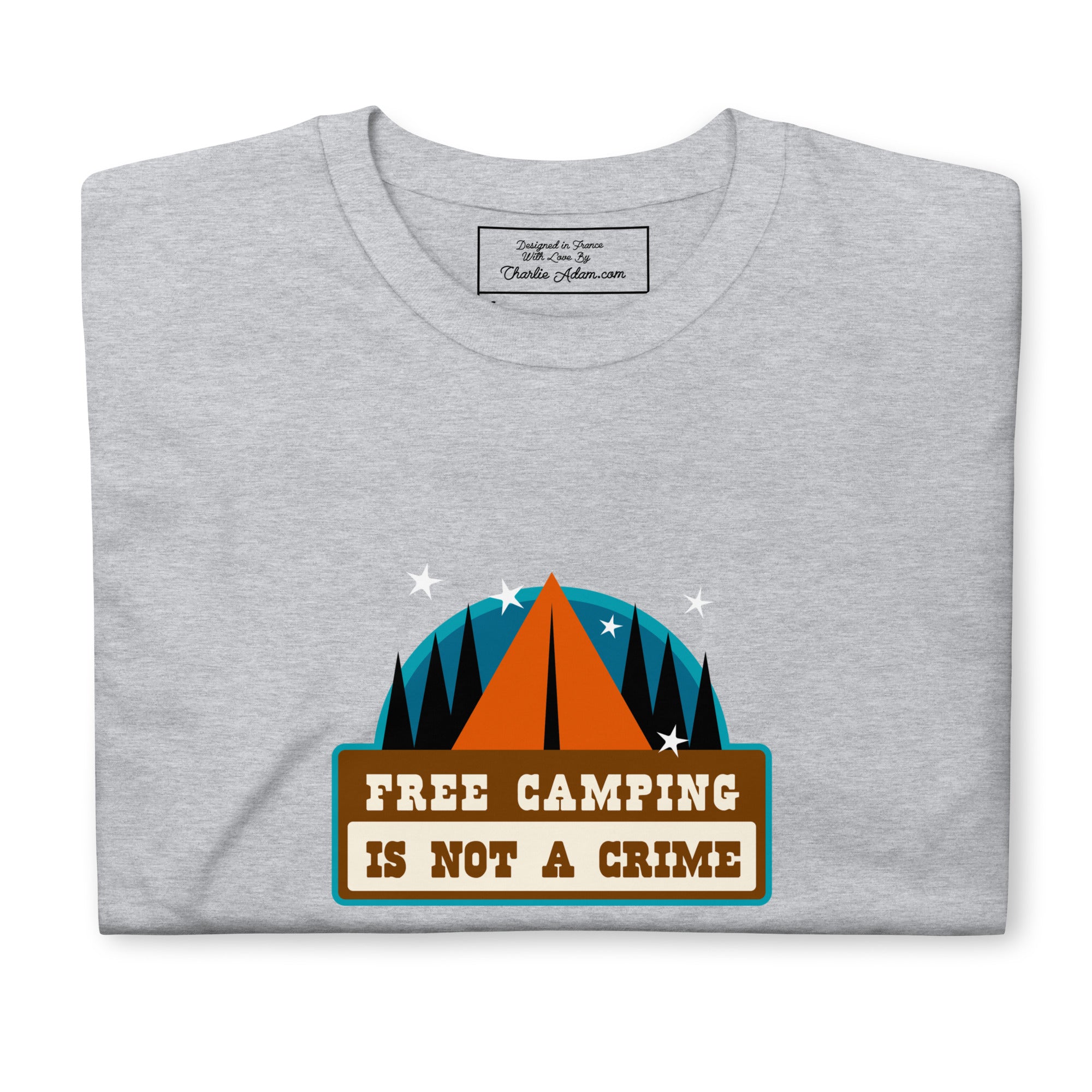 Softstyle Cotton T-Shirt Free camping is not a crime graphic