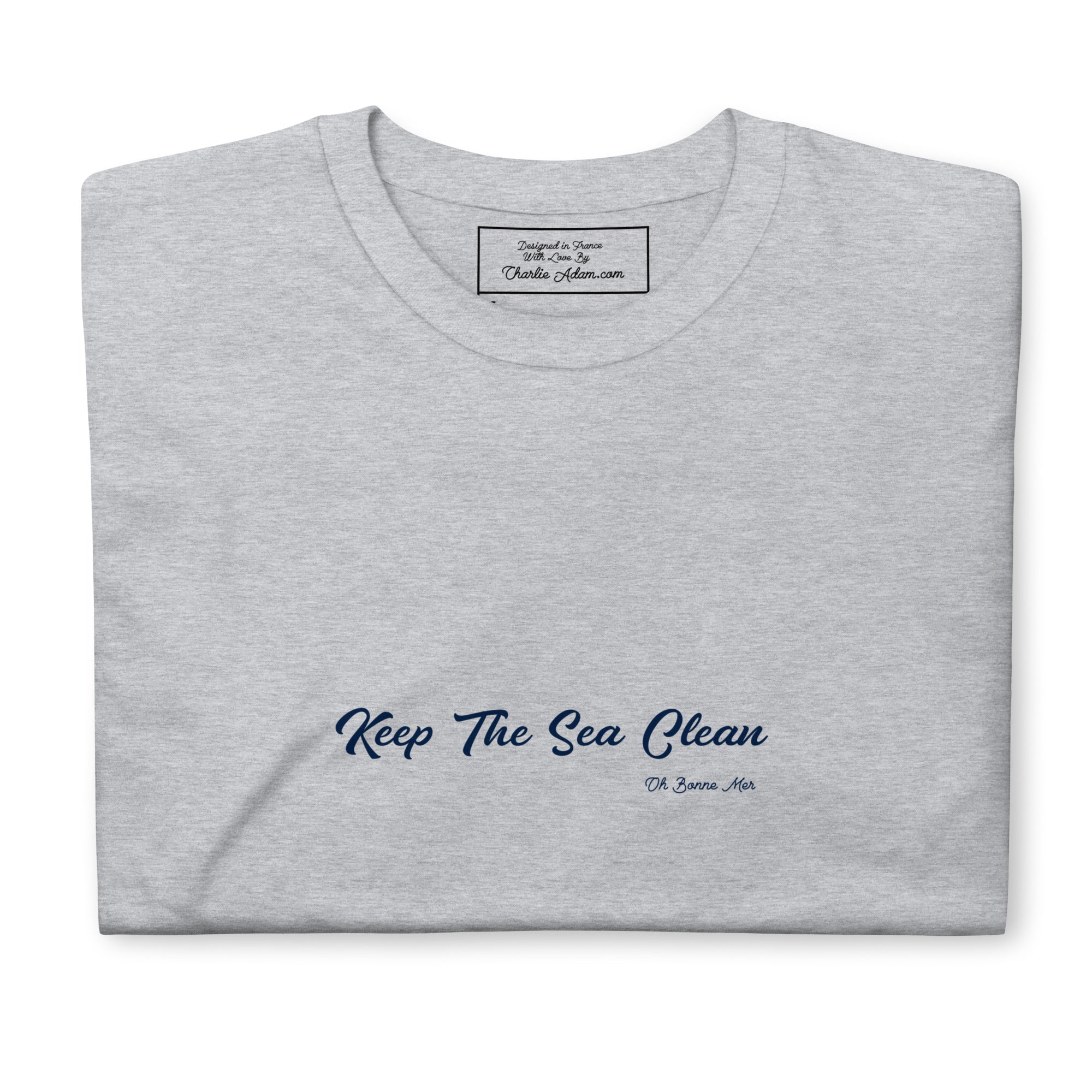 T-shirt softstyle en coton Keep The Sea Clean Navy