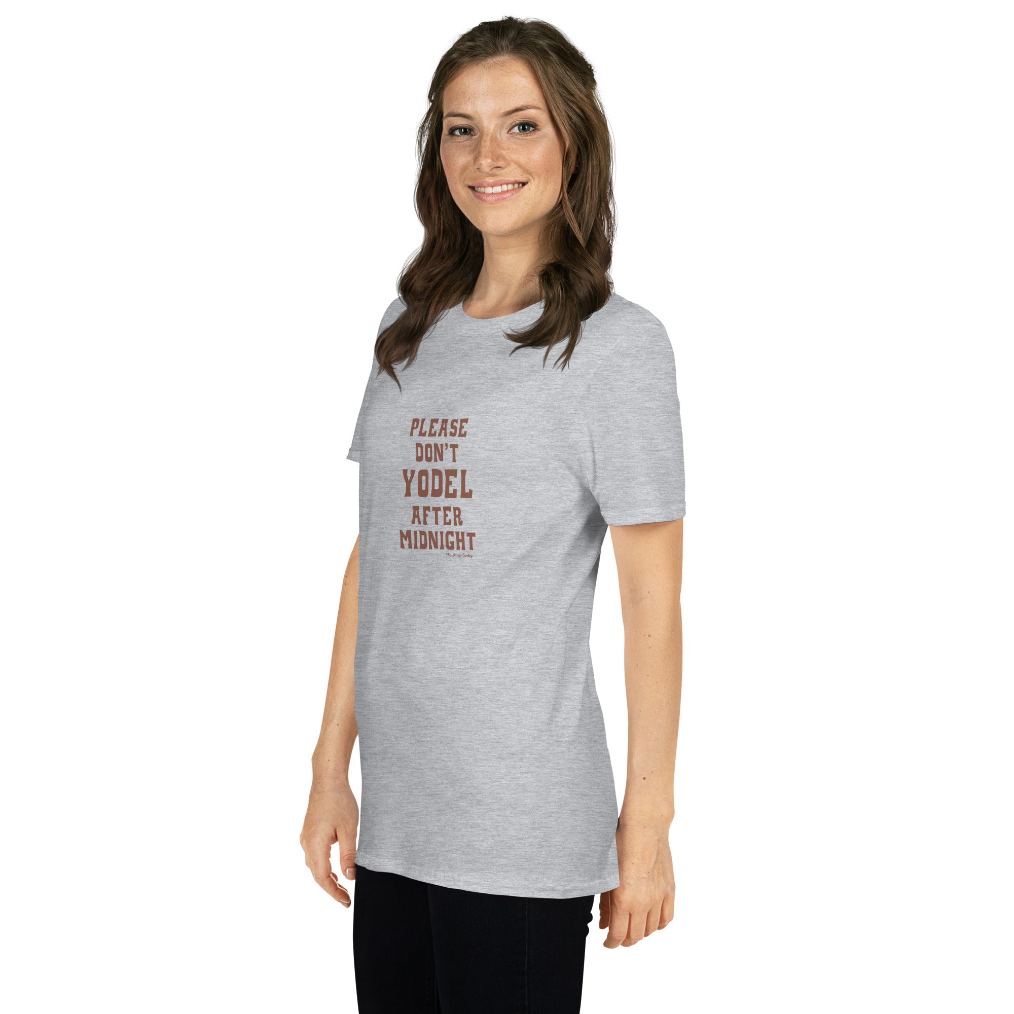 Softstyle Cotton T-Shirt Don't Yodel After Midnight on light colors