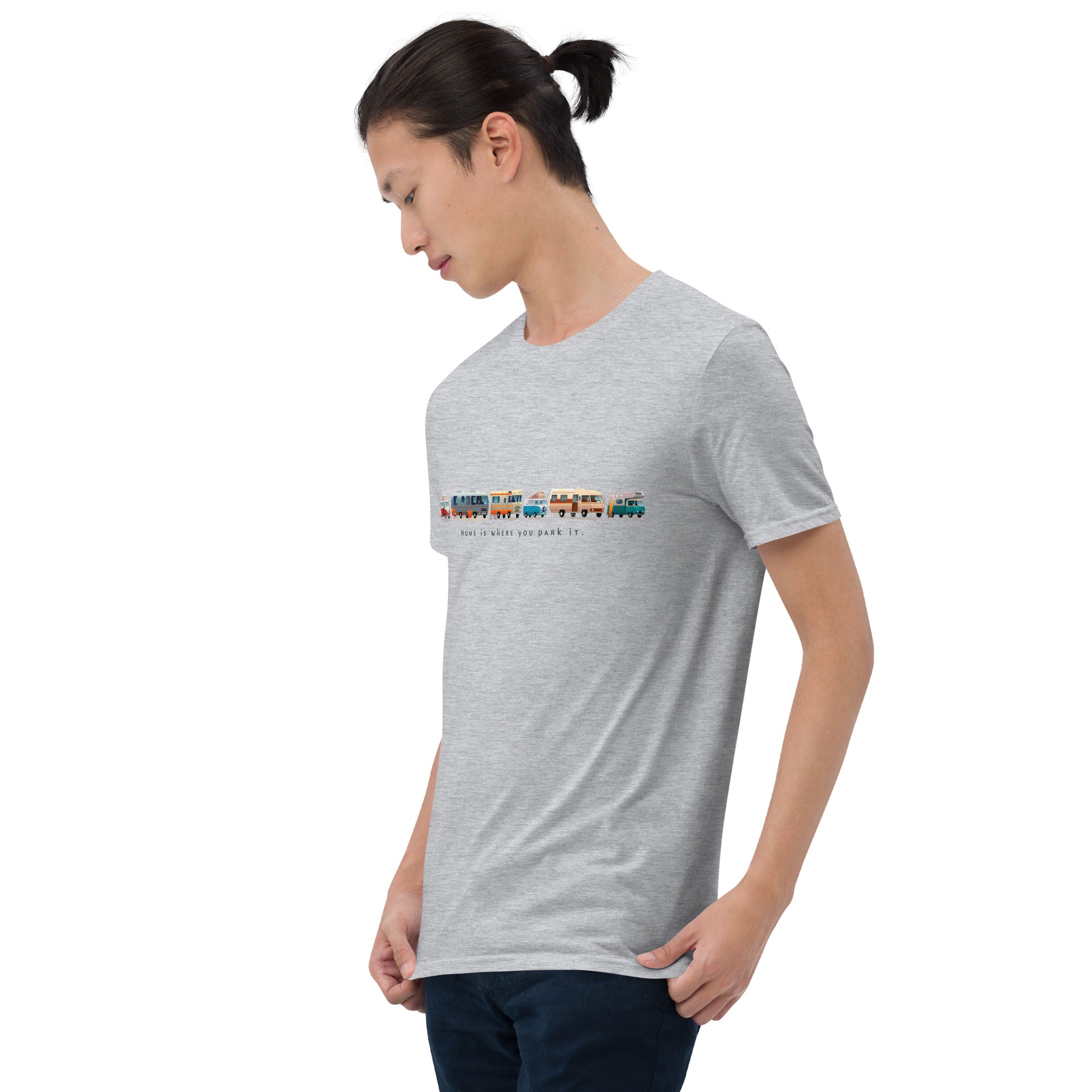 Softstyle Cotton T-Shirt Vintage Campers: Home is where you park it on light colors