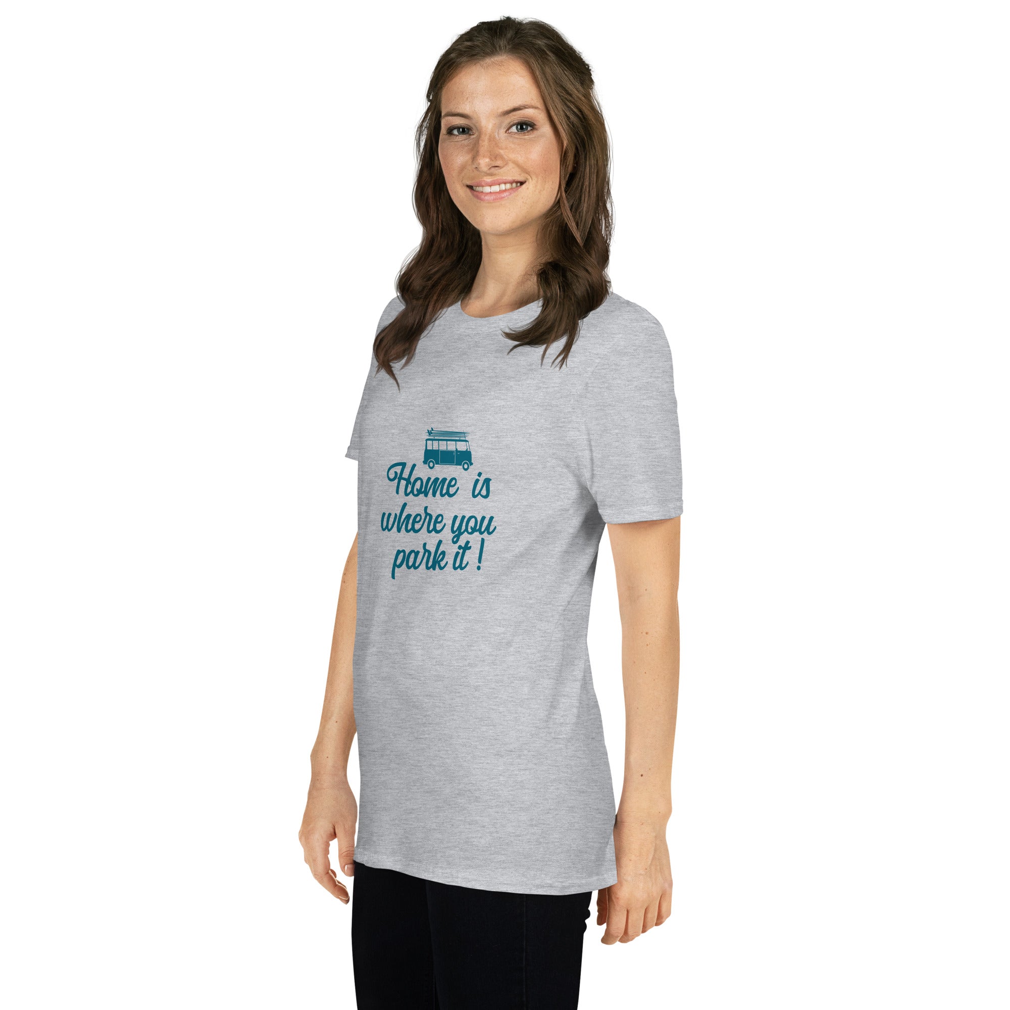 Softstyle Cotton T-Shirt Blue Surf Combi Home is where you park it