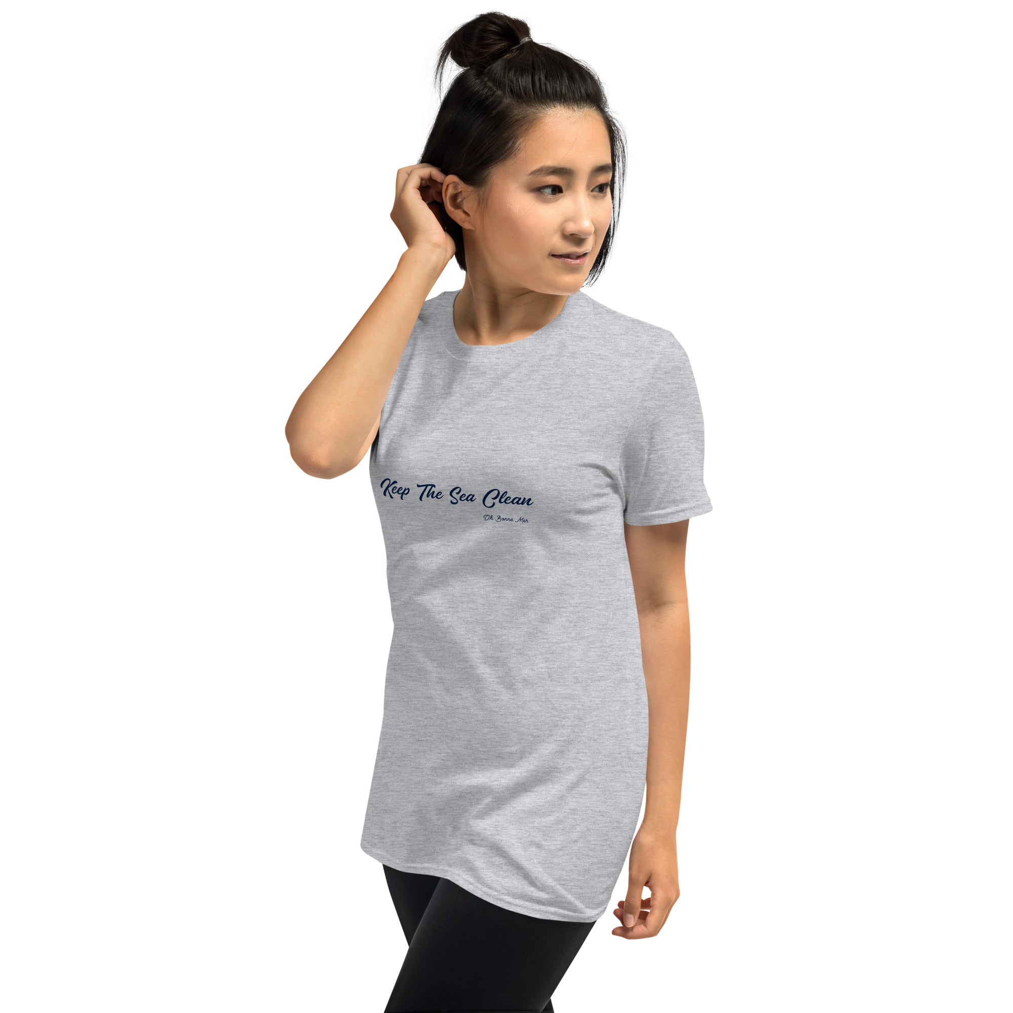 T-shirt softstyle en coton Keep The Sea Clean Navy