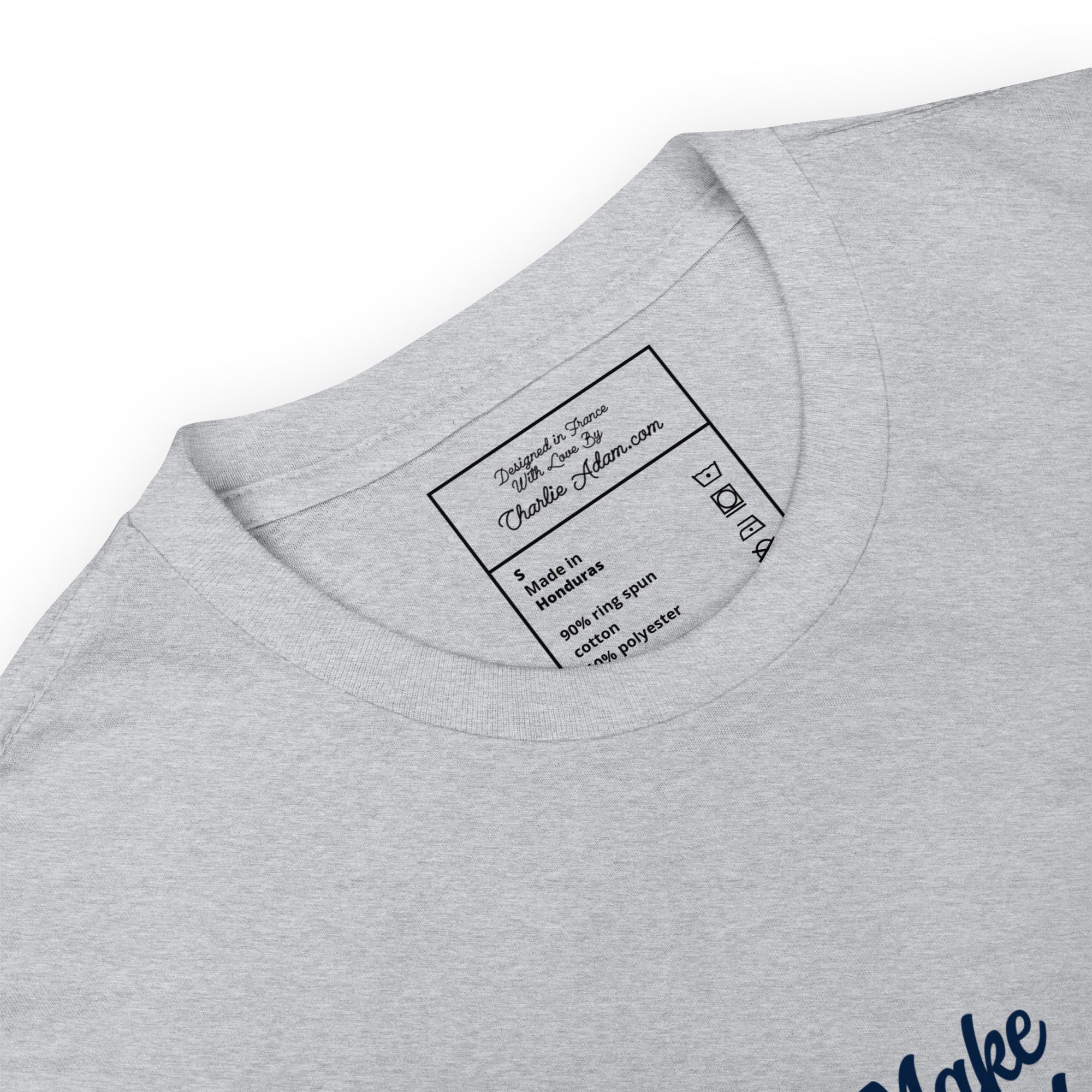 T-shirt softstyle en coton Make Bouillabaisse Not War Text Only Navy