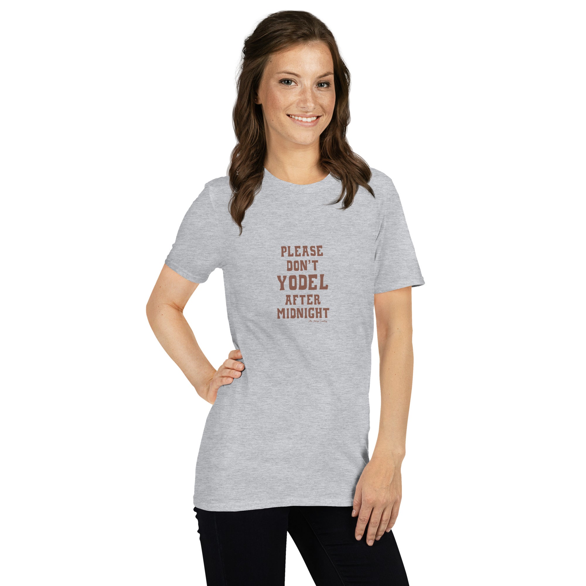 T-shirt softstyle en coton Don't Yodel After Midnight sur fond clair