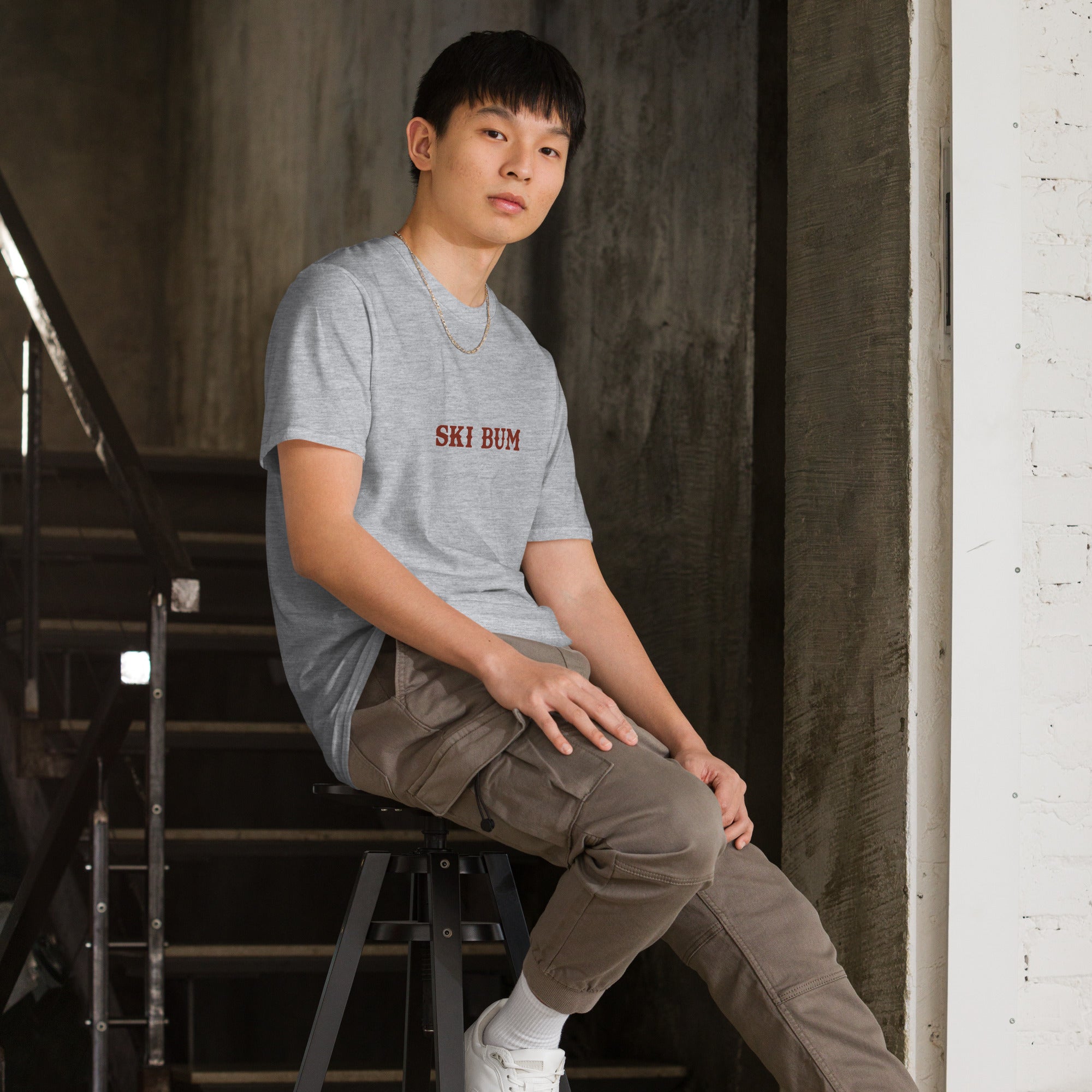 Softstyle Cotton T-Shirt Ski Bum dark text