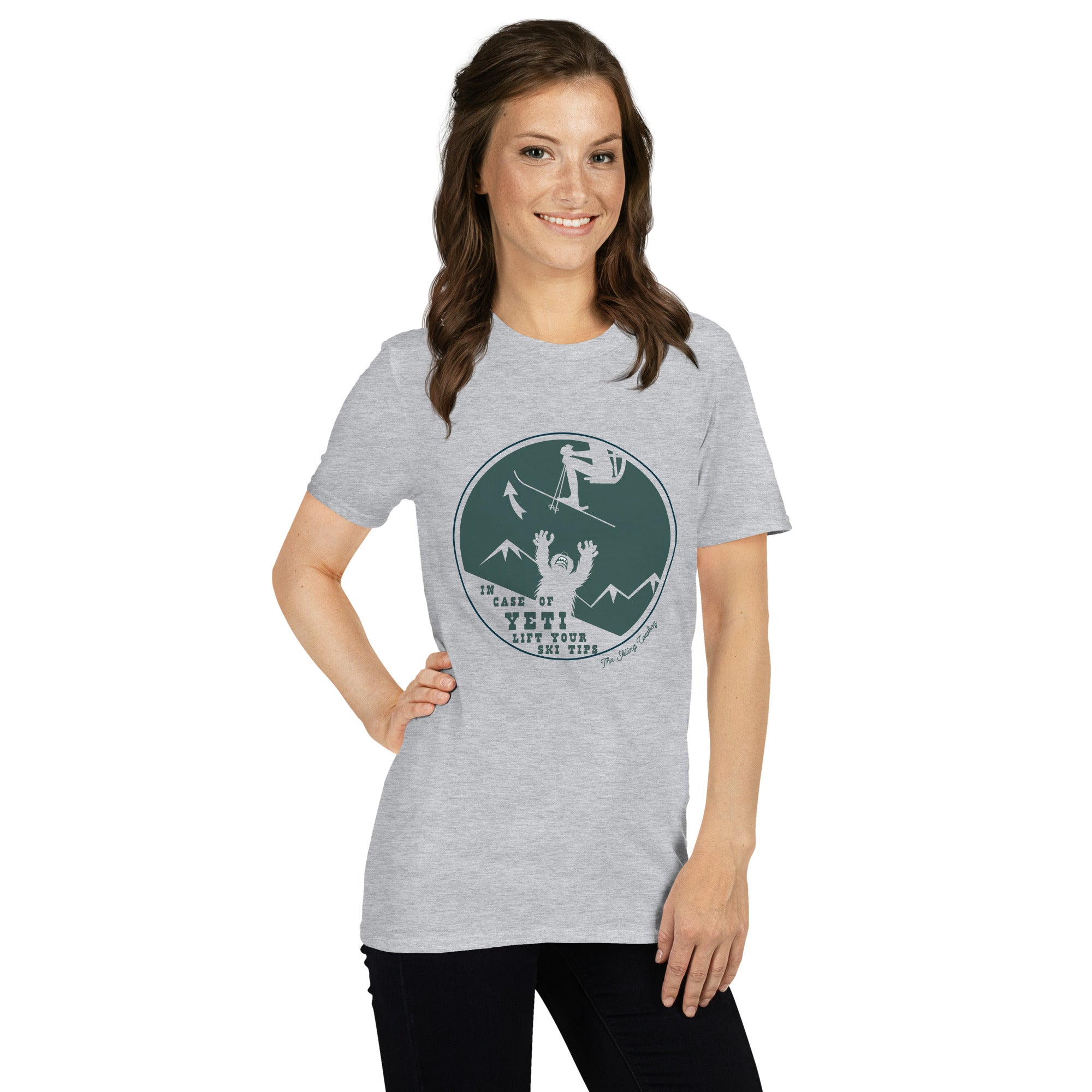 T-shirt softstyle en coton In case of Yeti, lift your ski tips