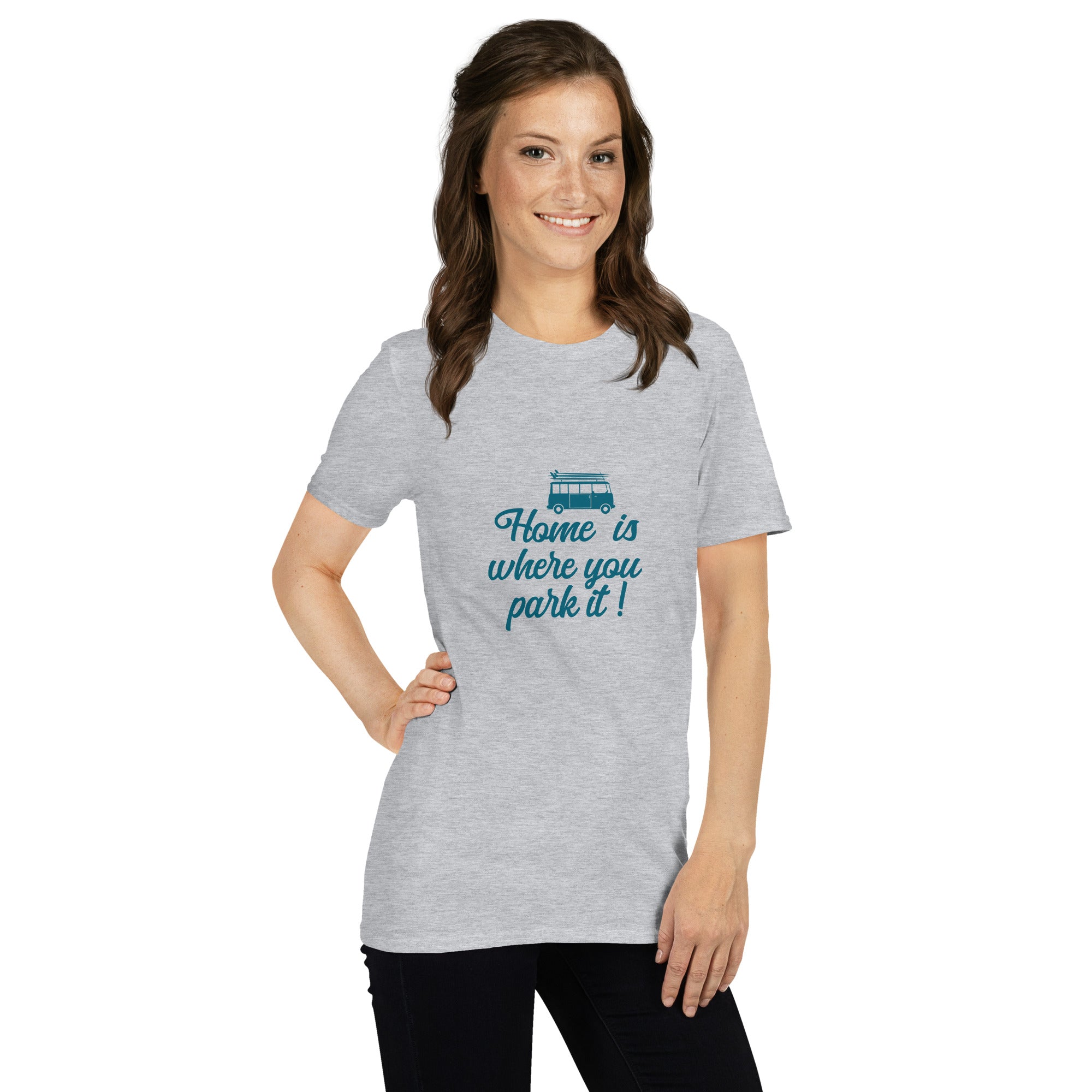 Softstyle Cotton T-Shirt Blue Surf Combi Home is where you park it