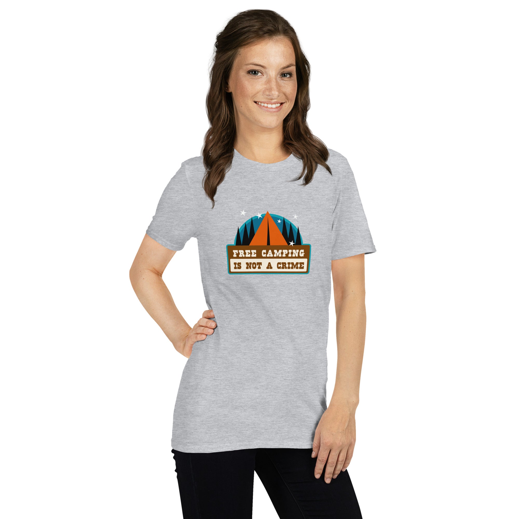 Softstyle Cotton T-Shirt Free camping is not a crime graphic