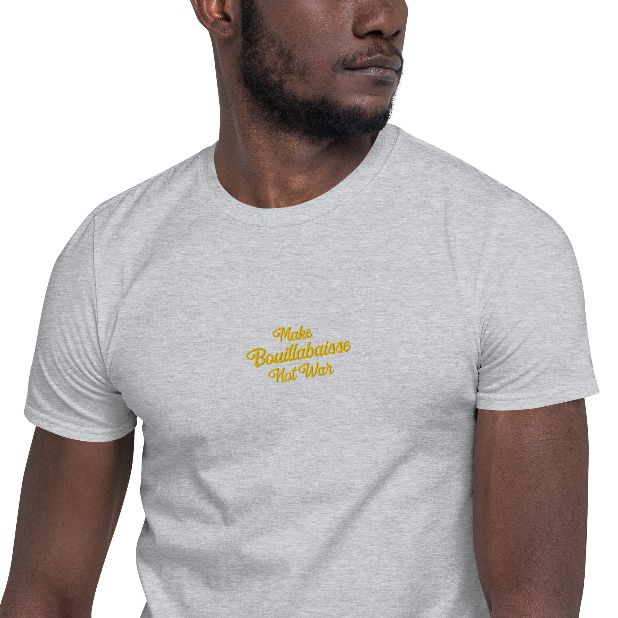 T-shirt softstyle en coton Make Bouillabaisse Not War brodé