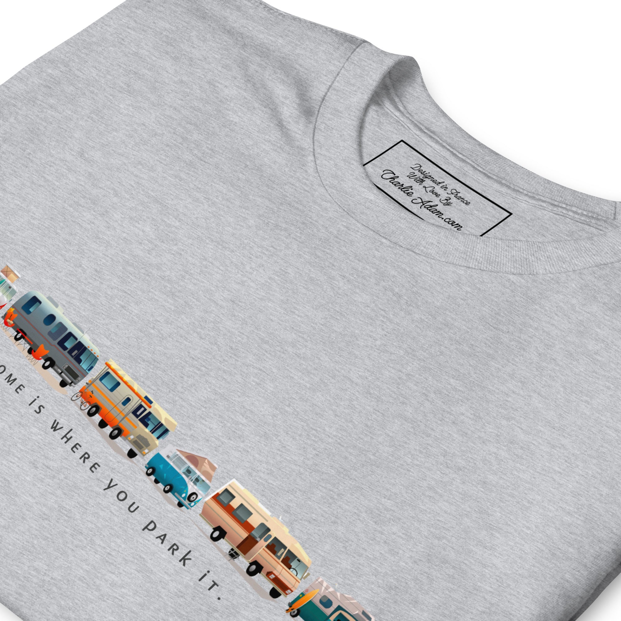 T-shirt softstyle en coton Vintage Campers: Home is where you park it sur couleurs claires