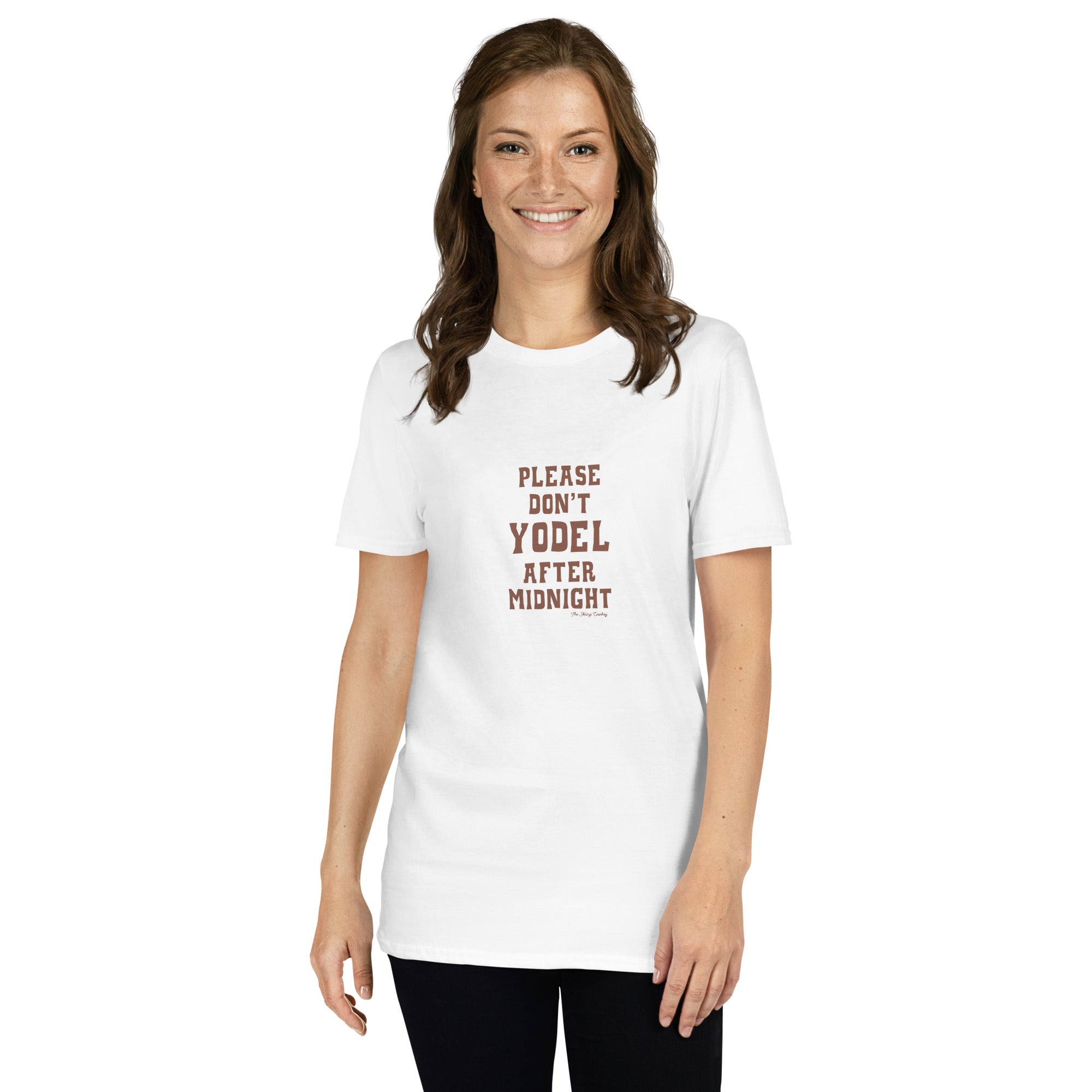 T-shirt softstyle en coton Don't Yodel After Midnight sur fond clair