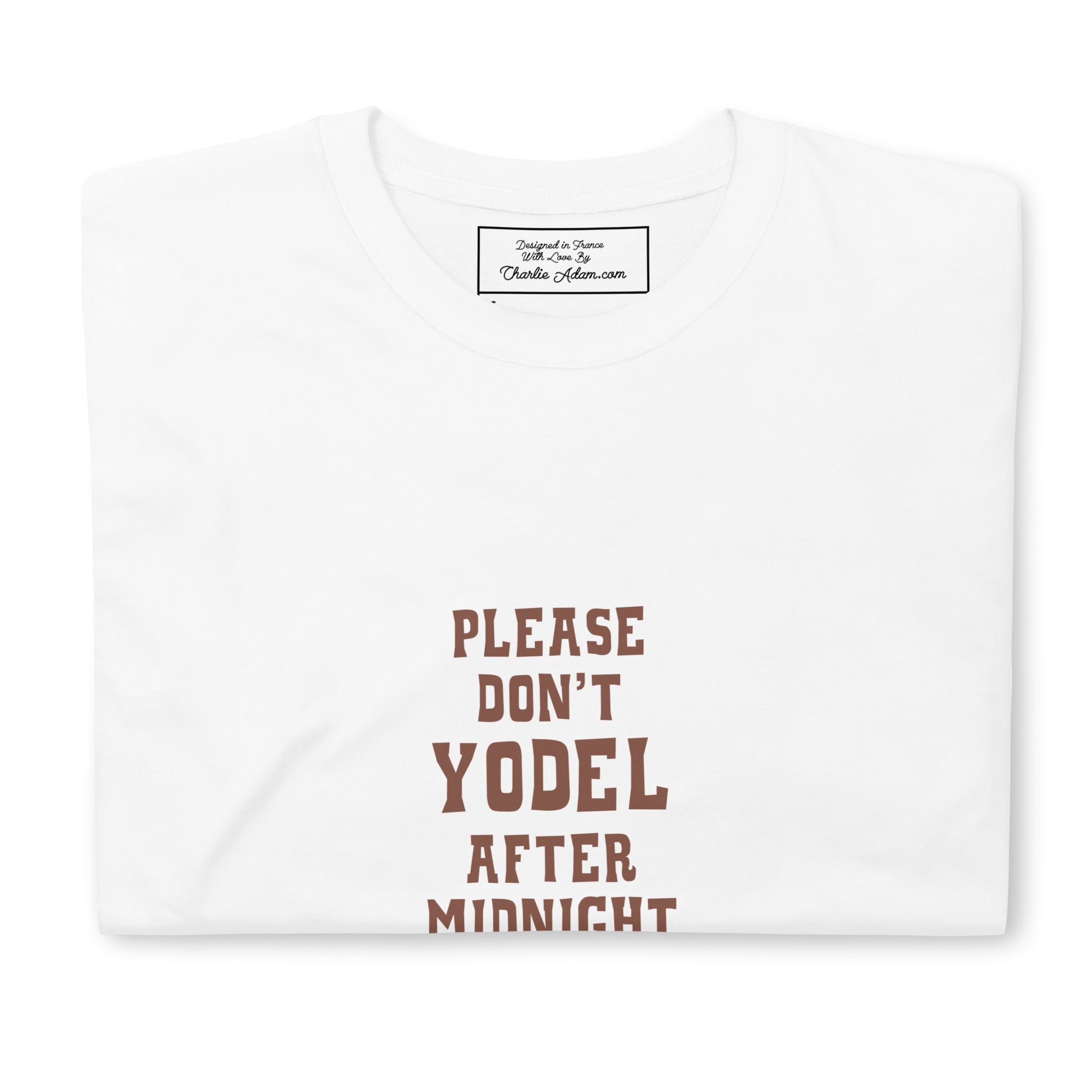 Softstyle Cotton T-Shirt Don't Yodel After Midnight on light colors