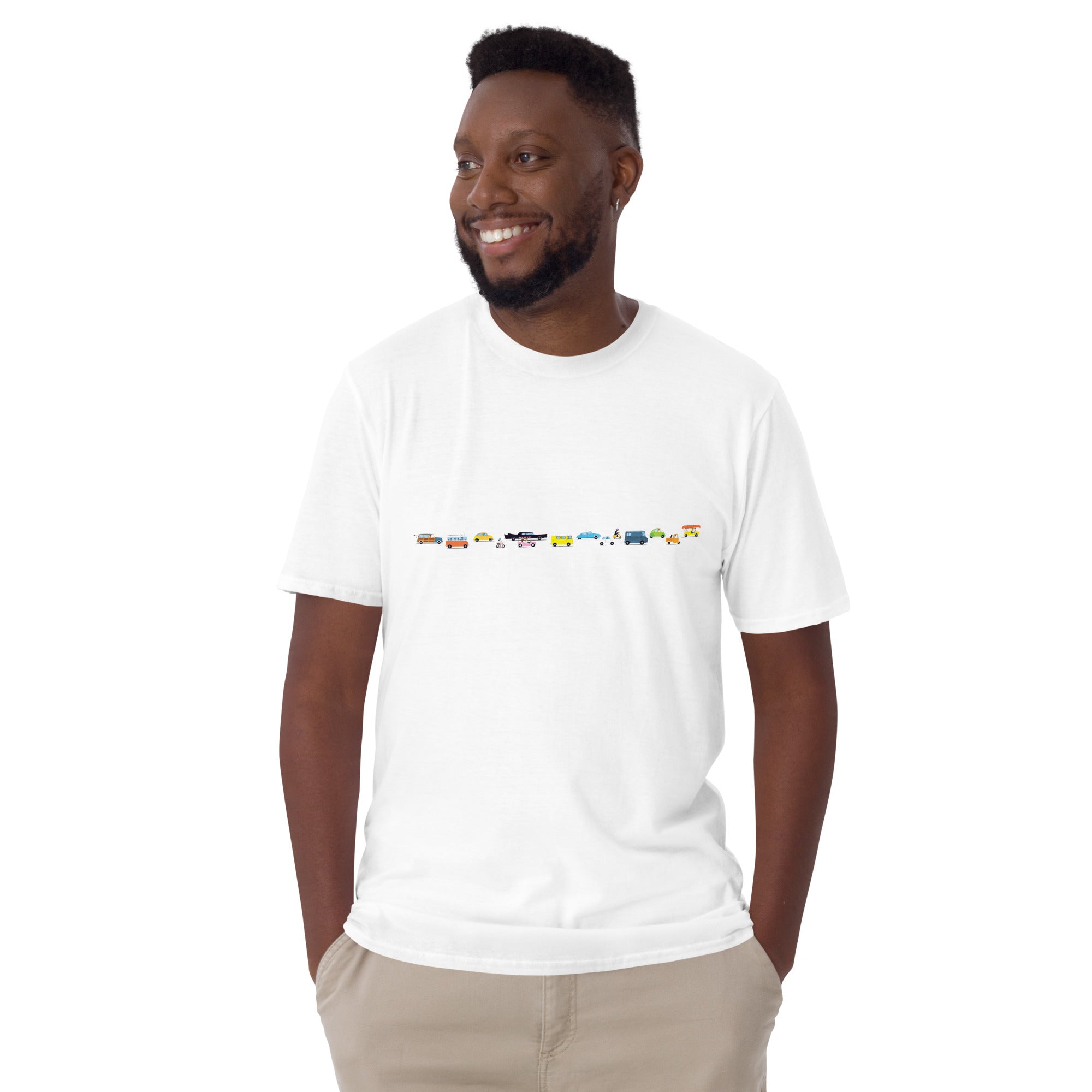 T-shirt softstyle en coton Vintage Cars Traffic Jam