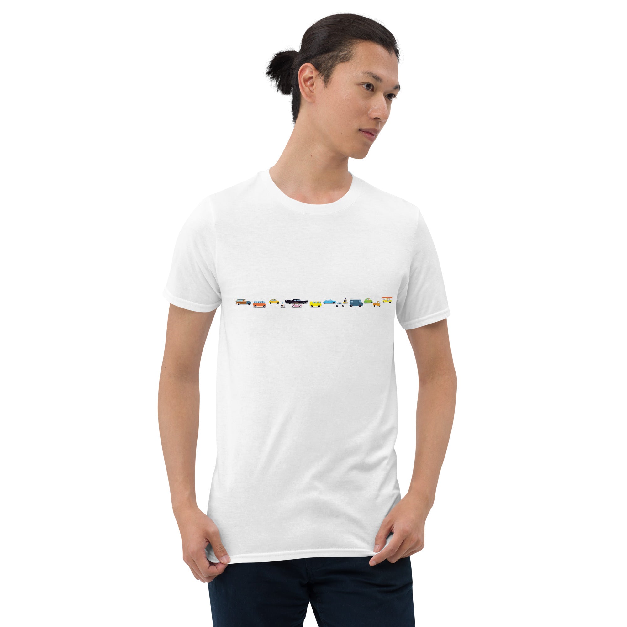 T-shirt softstyle en coton Vintage Cars Traffic Jam