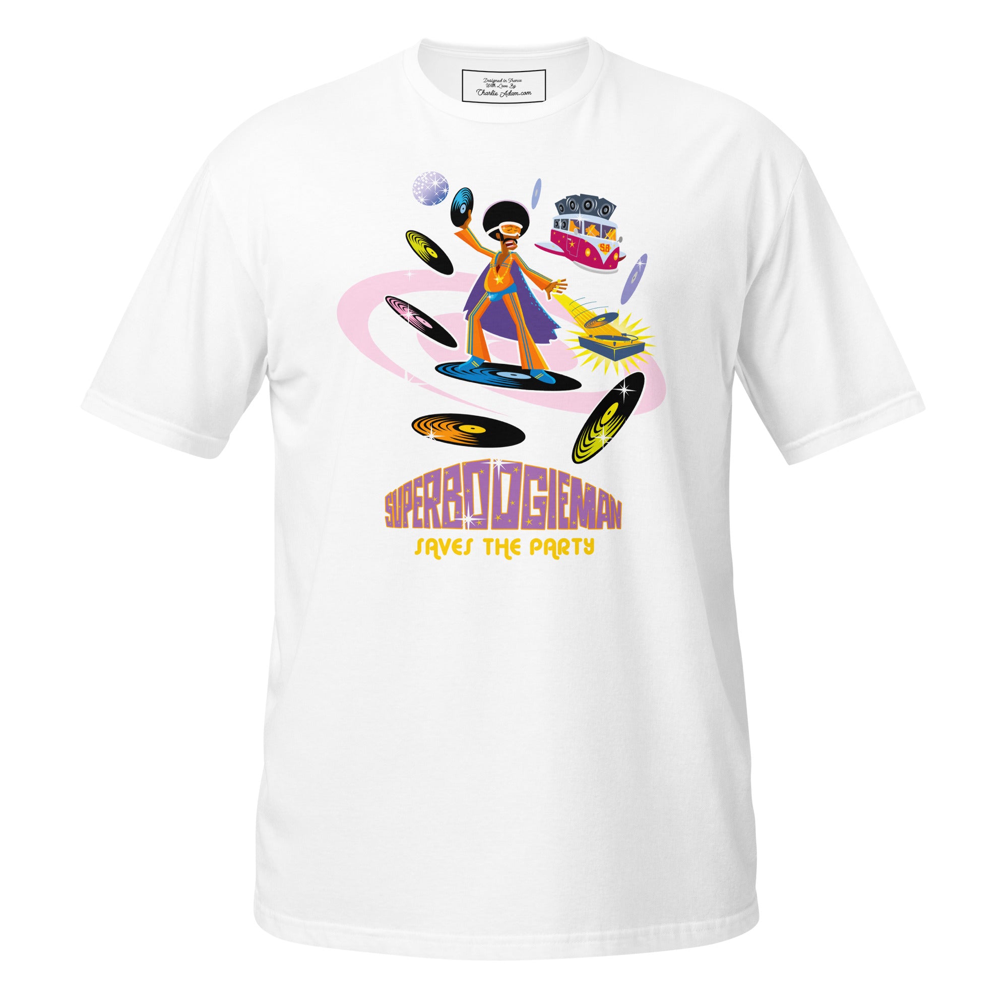 T-shirt softstyle en coton Superboogieman saves the party