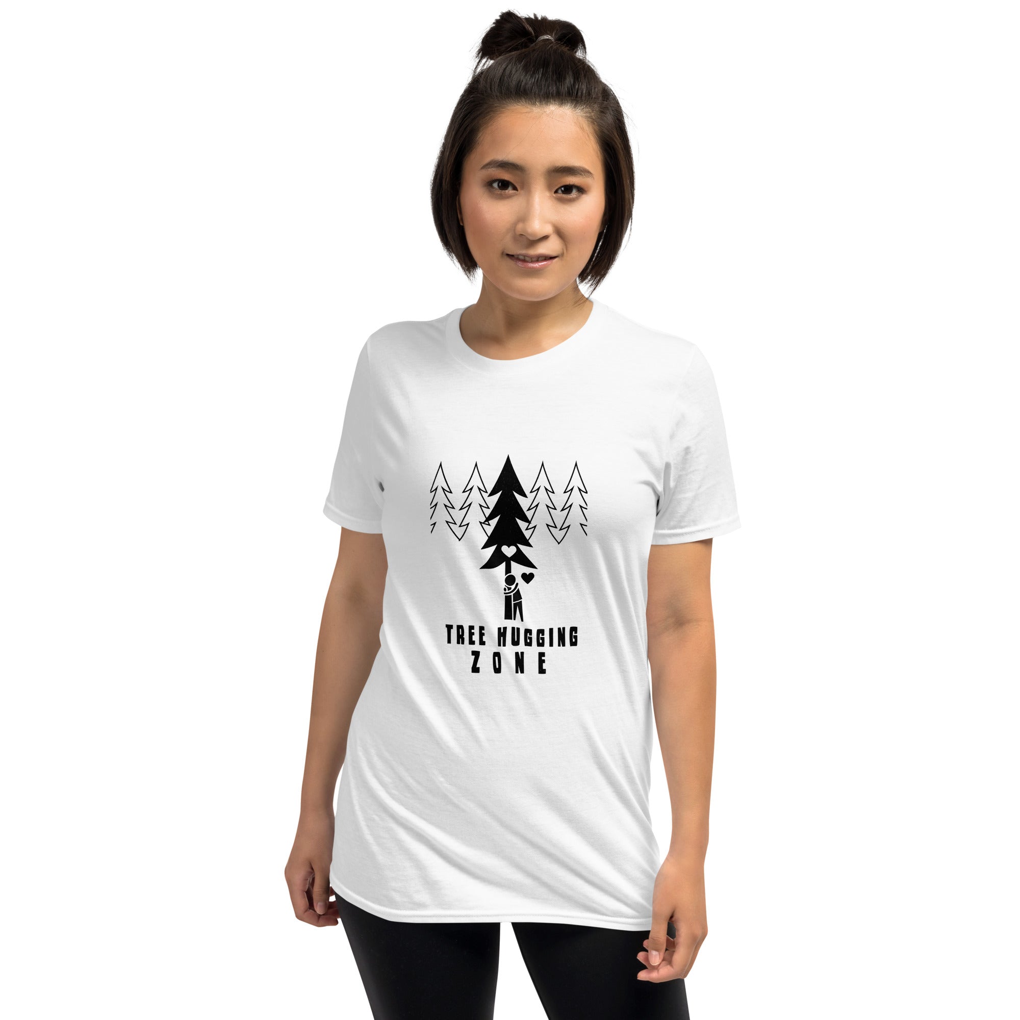 Softstyle Cotton T-Shirt Tree hugging zone black