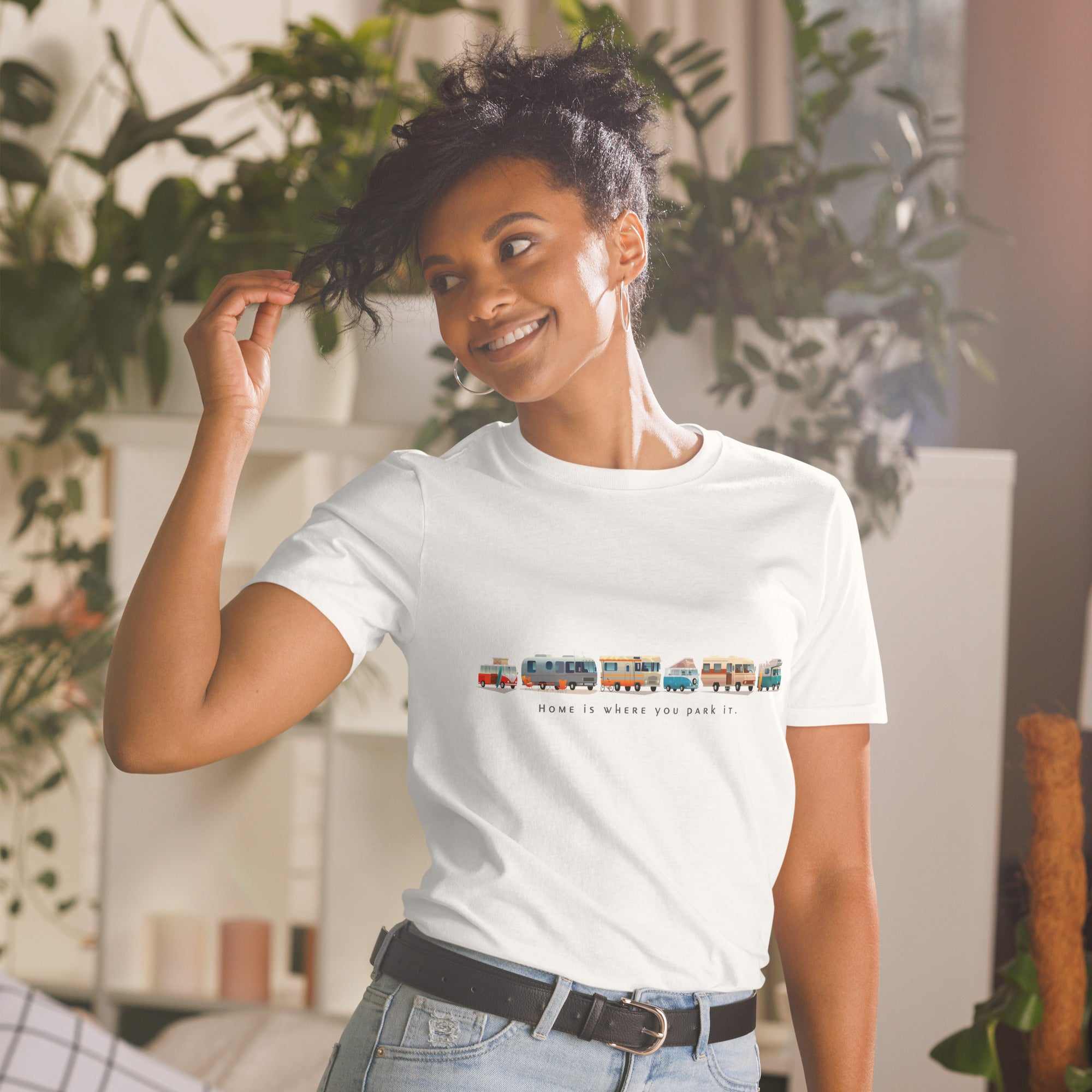 Softstyle Cotton T-Shirt Vintage Campers: Home is where you park it on light colors