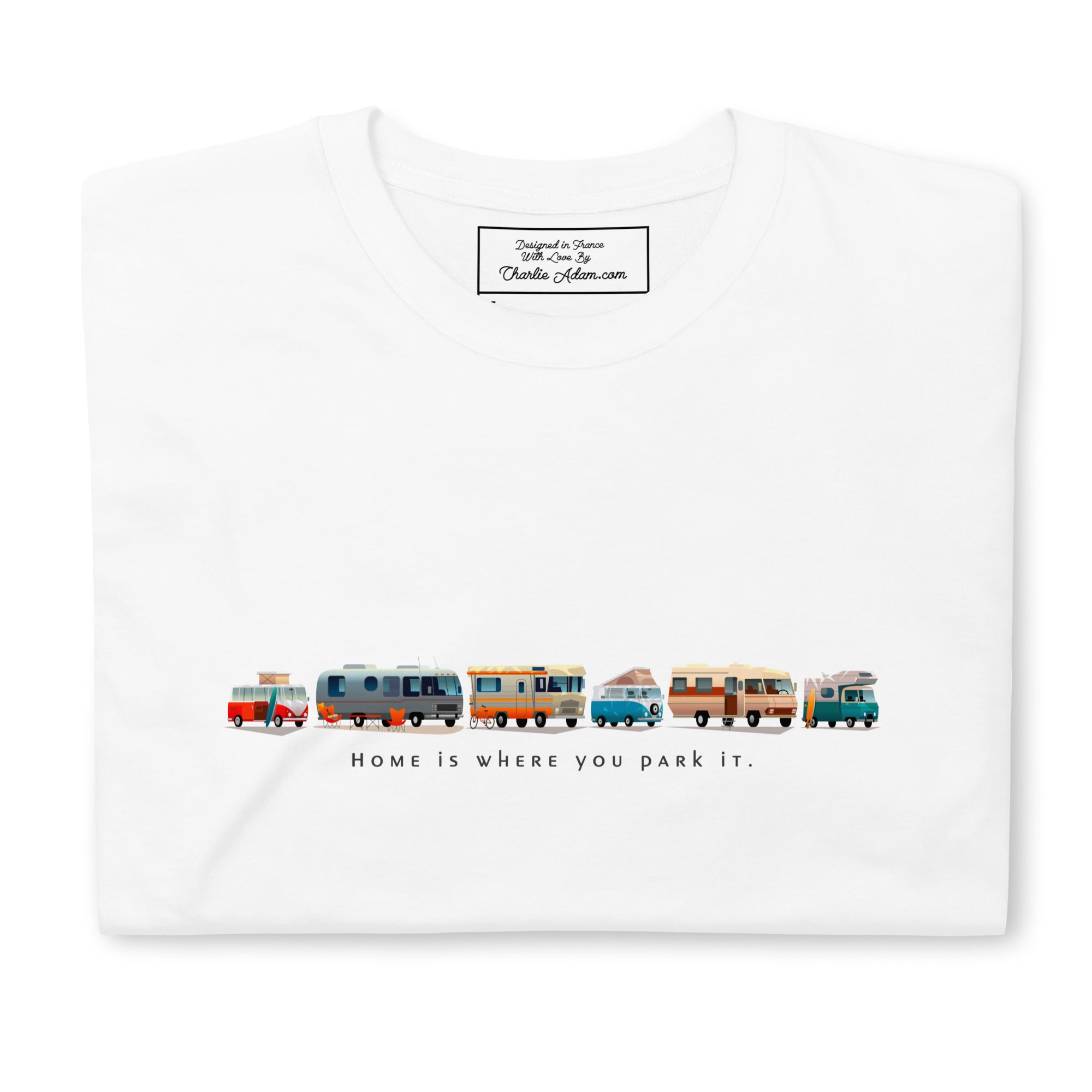 Softstyle Cotton T-Shirt Vintage Campers: Home is where you park it on light colors