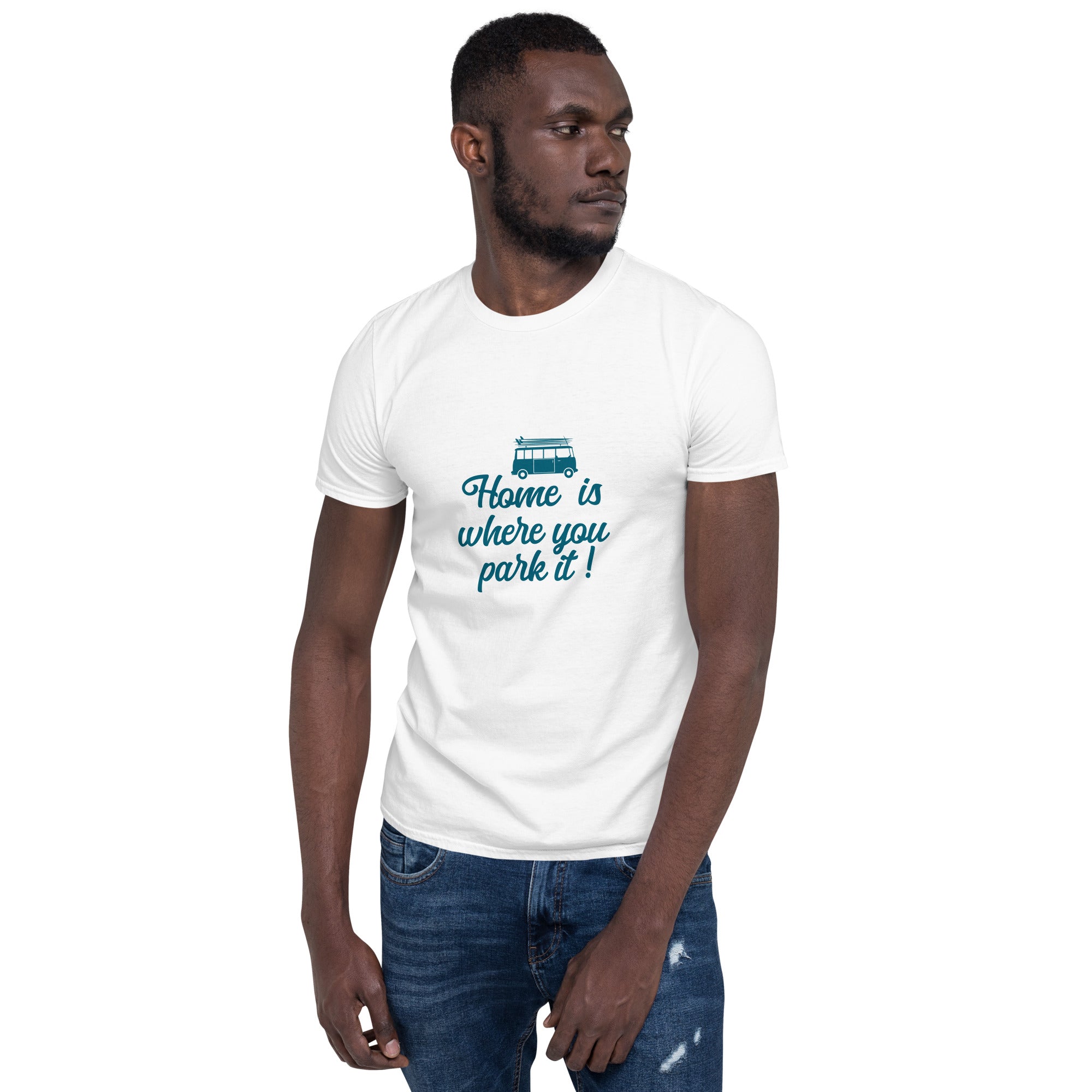 Softstyle Cotton T-Shirt Blue Surf Combi Home is where you park it