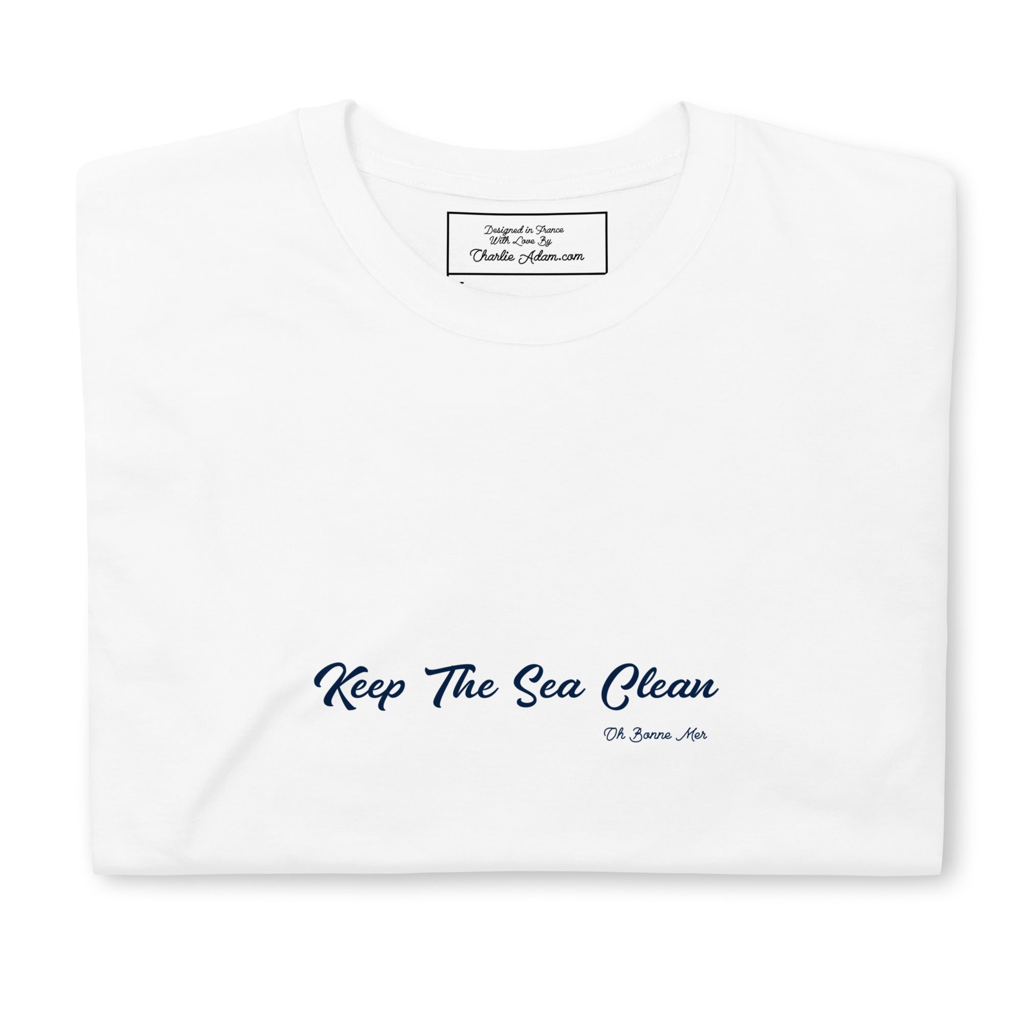 T-shirt softstyle en coton Keep The Sea Clean Navy