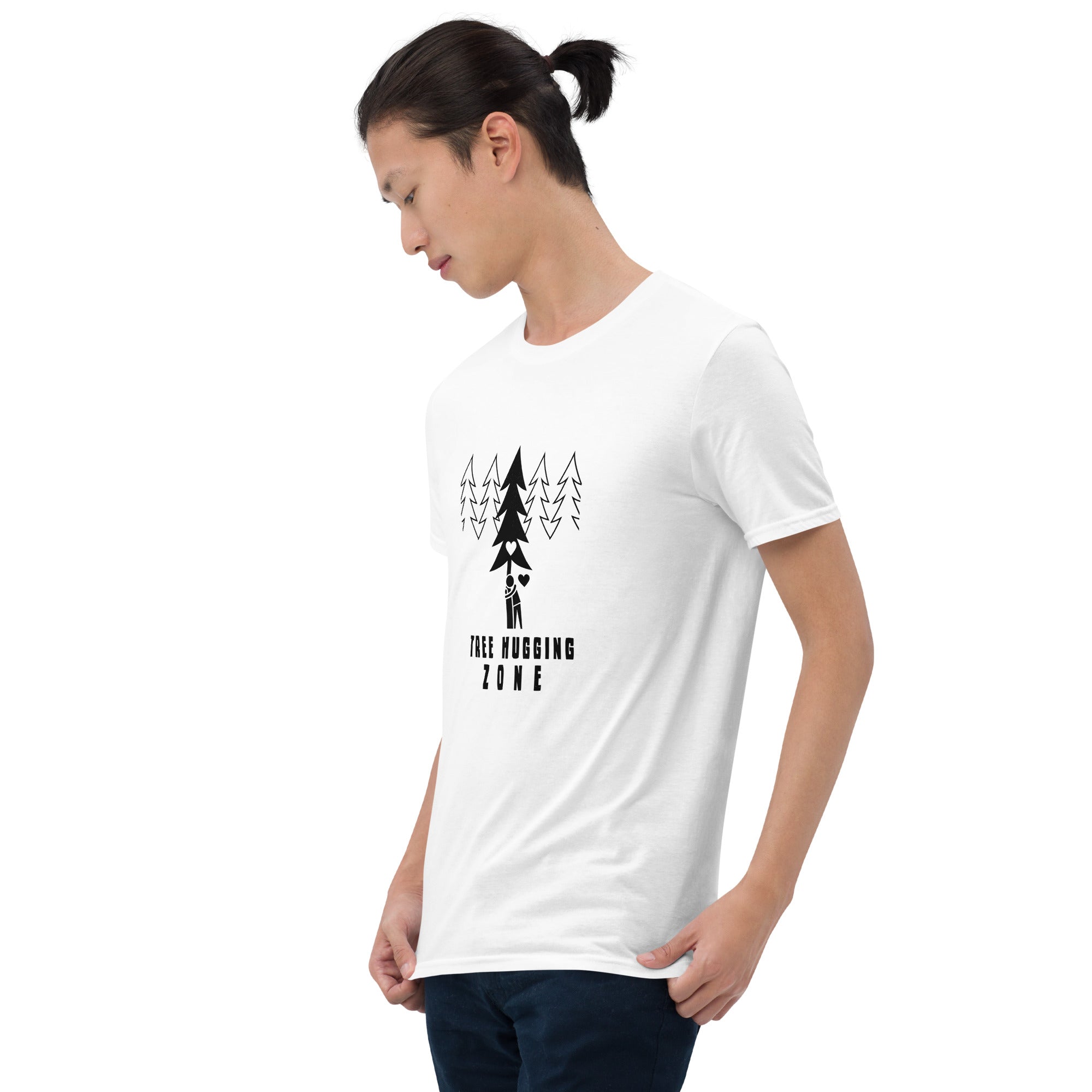 T-shirt softstyle en coton Tree hugging zone black