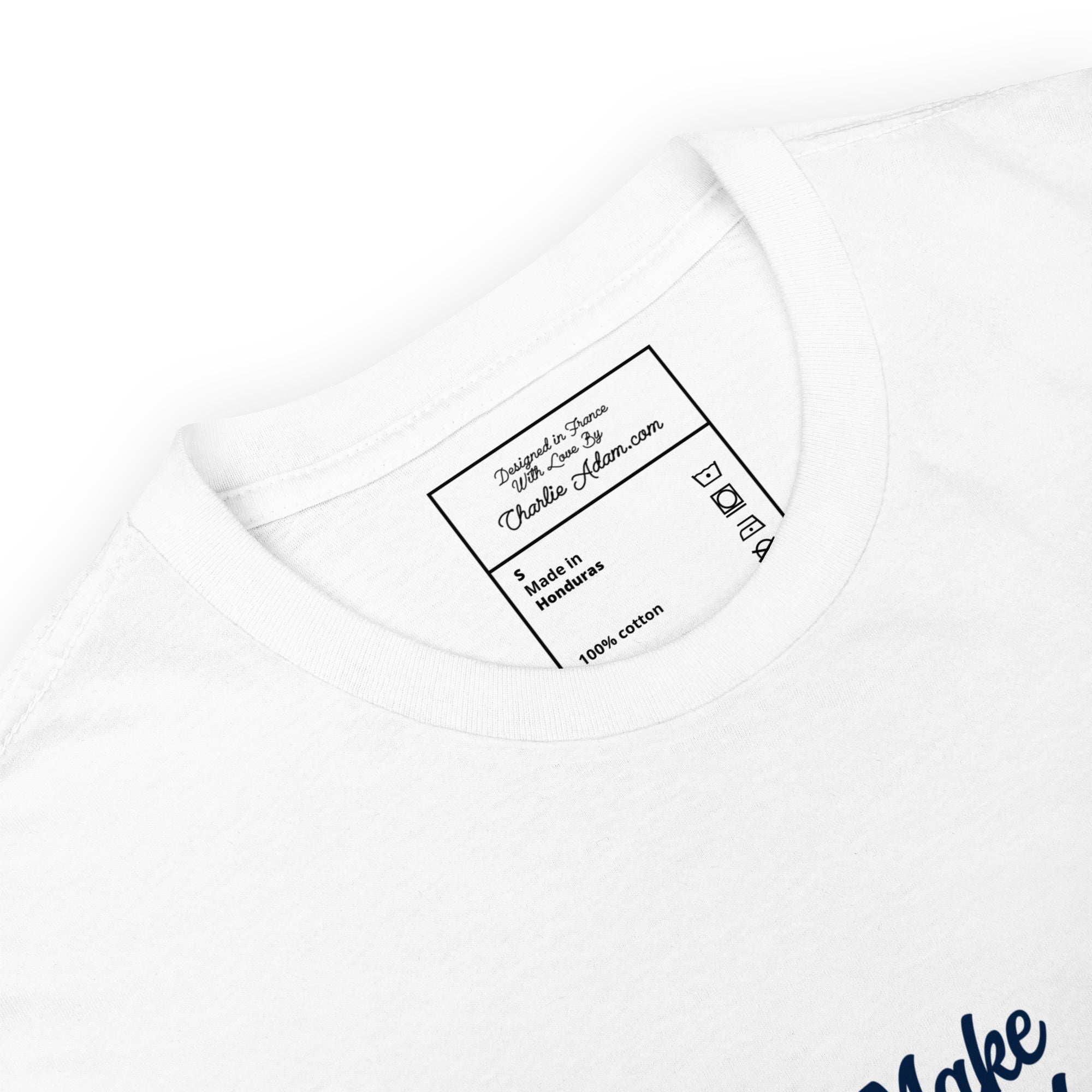 T-shirt softstyle en coton Make Bouillabaisse Not War Text Only Navy