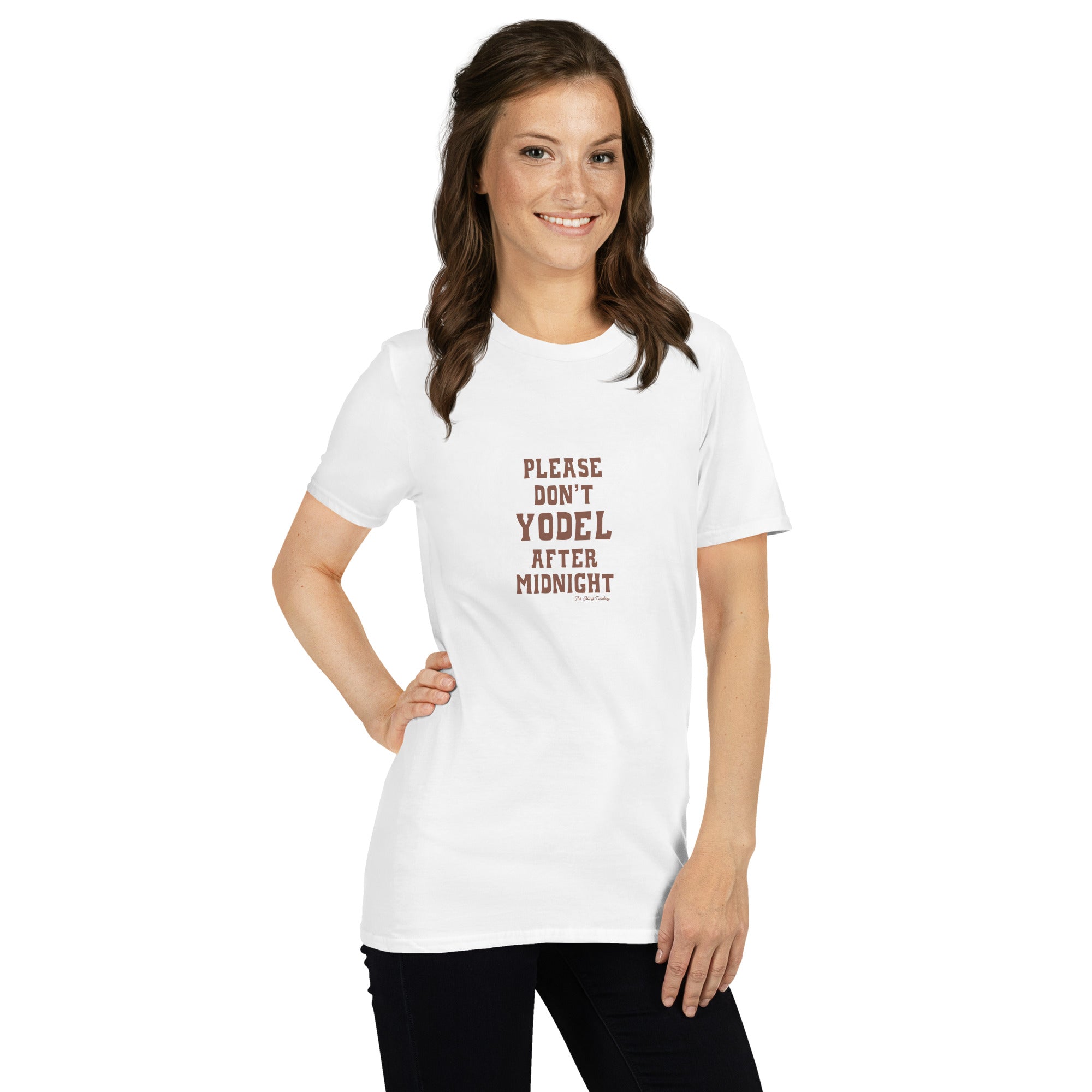 T-shirt softstyle en coton Don't Yodel After Midnight sur fond clair