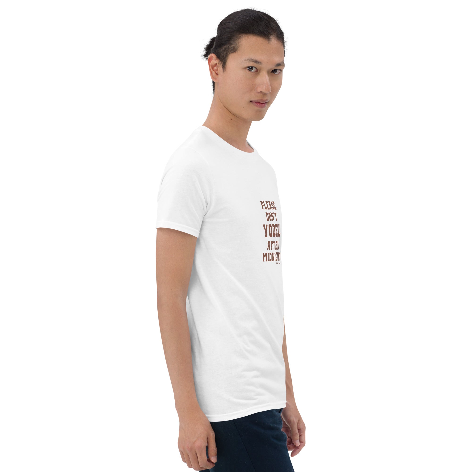 Softstyle Cotton T-Shirt Don't Yodel After Midnight on light colors