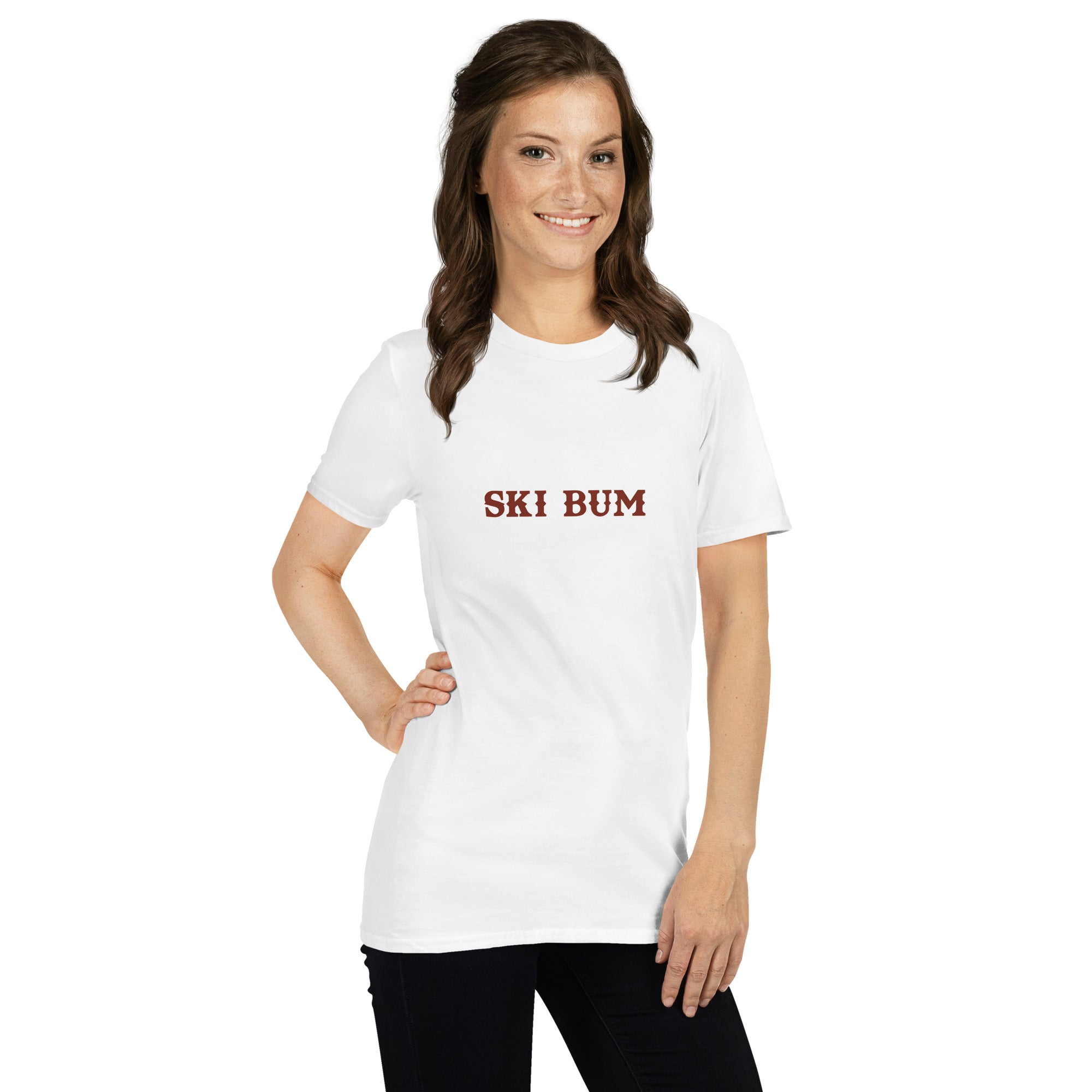 T-shirt softstyle en coton Ski Bum texte foncé