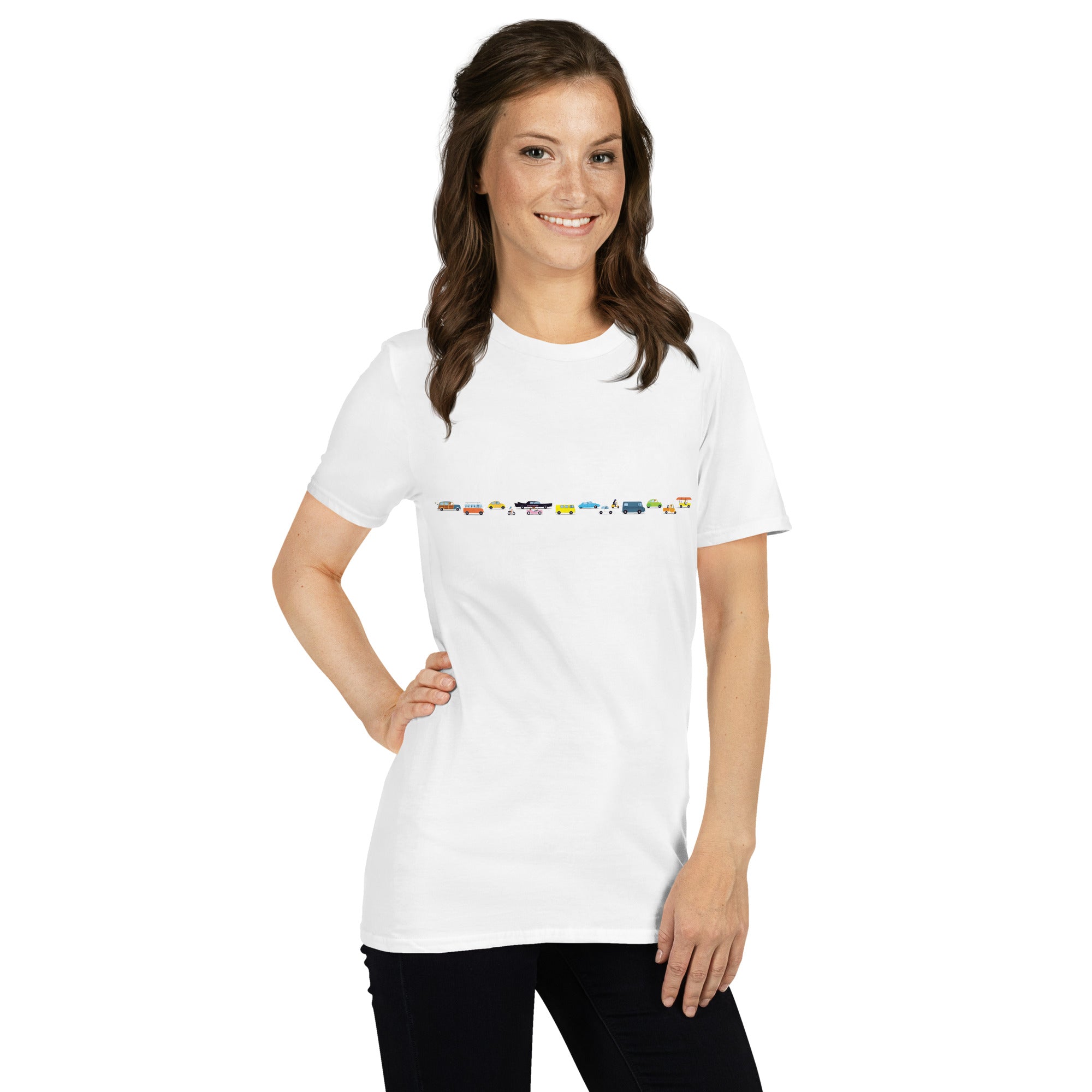 T-shirt softstyle en coton Vintage Cars Traffic Jam