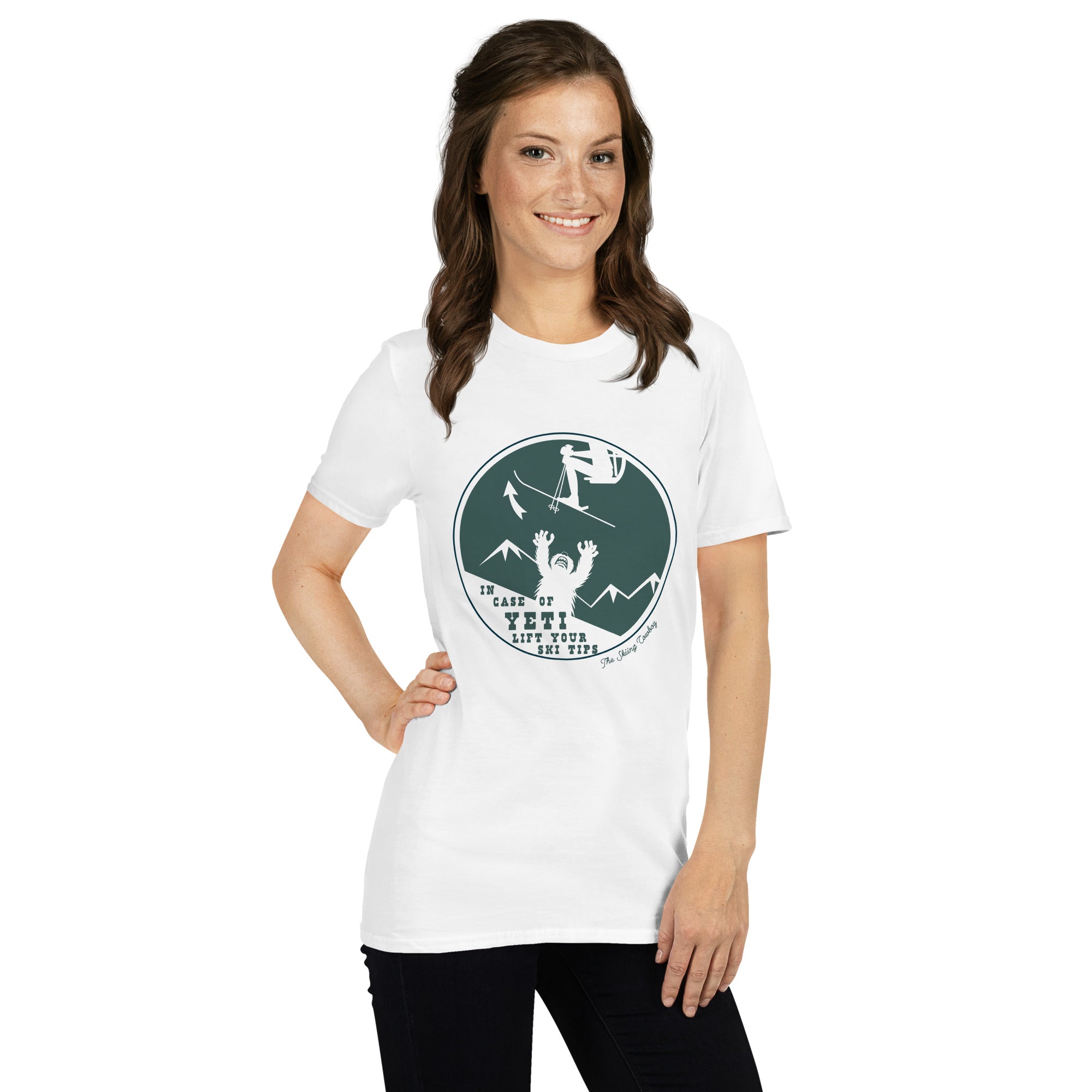 T-shirt softstyle en coton In case of Yeti, lift your ski tips