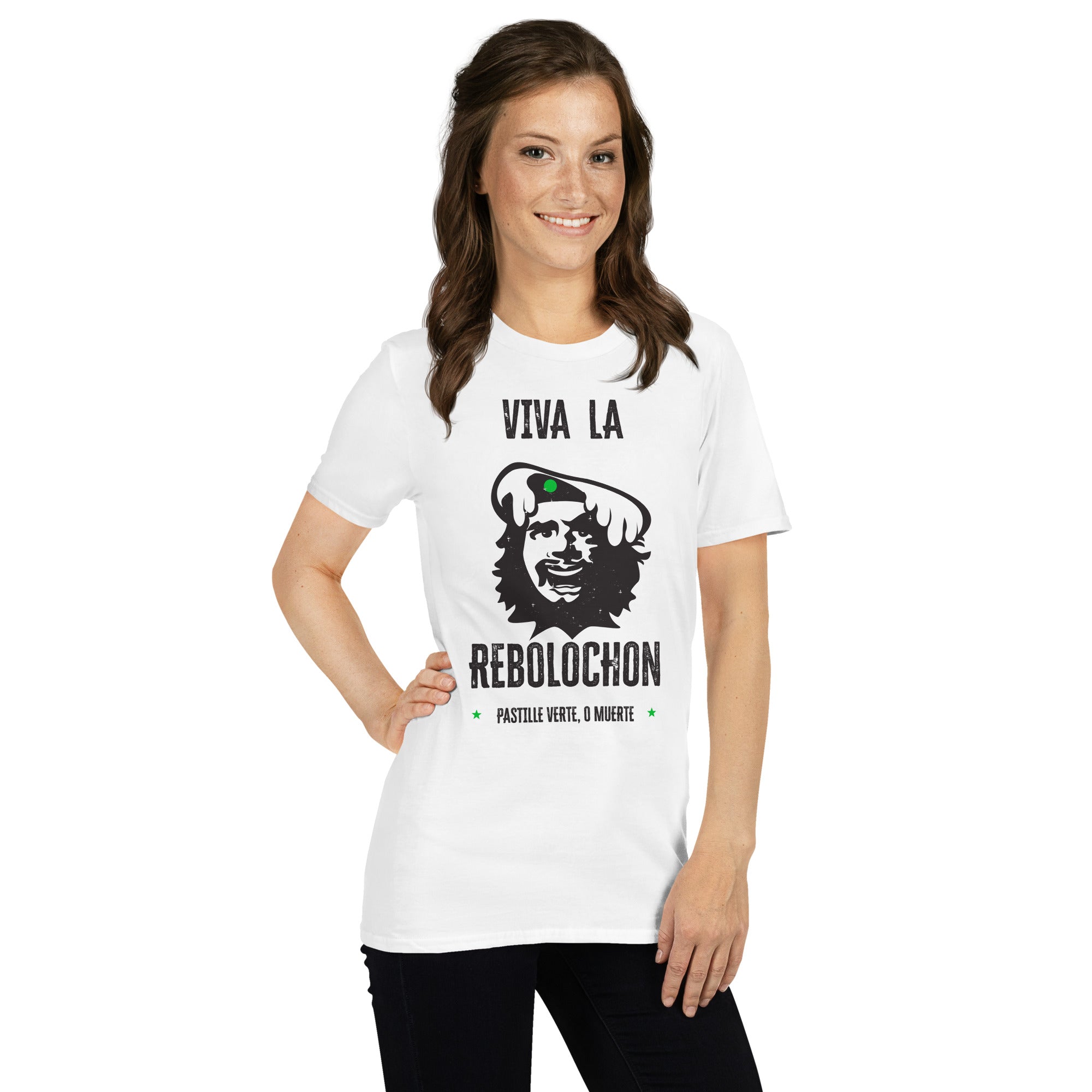 T-shirt softstyle en coton Le Che Savoyard Viva la Rebolochon Foncé
