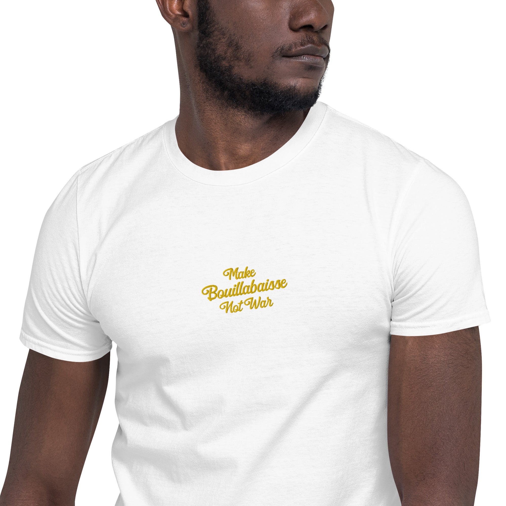 T-shirt softstyle en coton Make Bouillabaisse Not War brodé