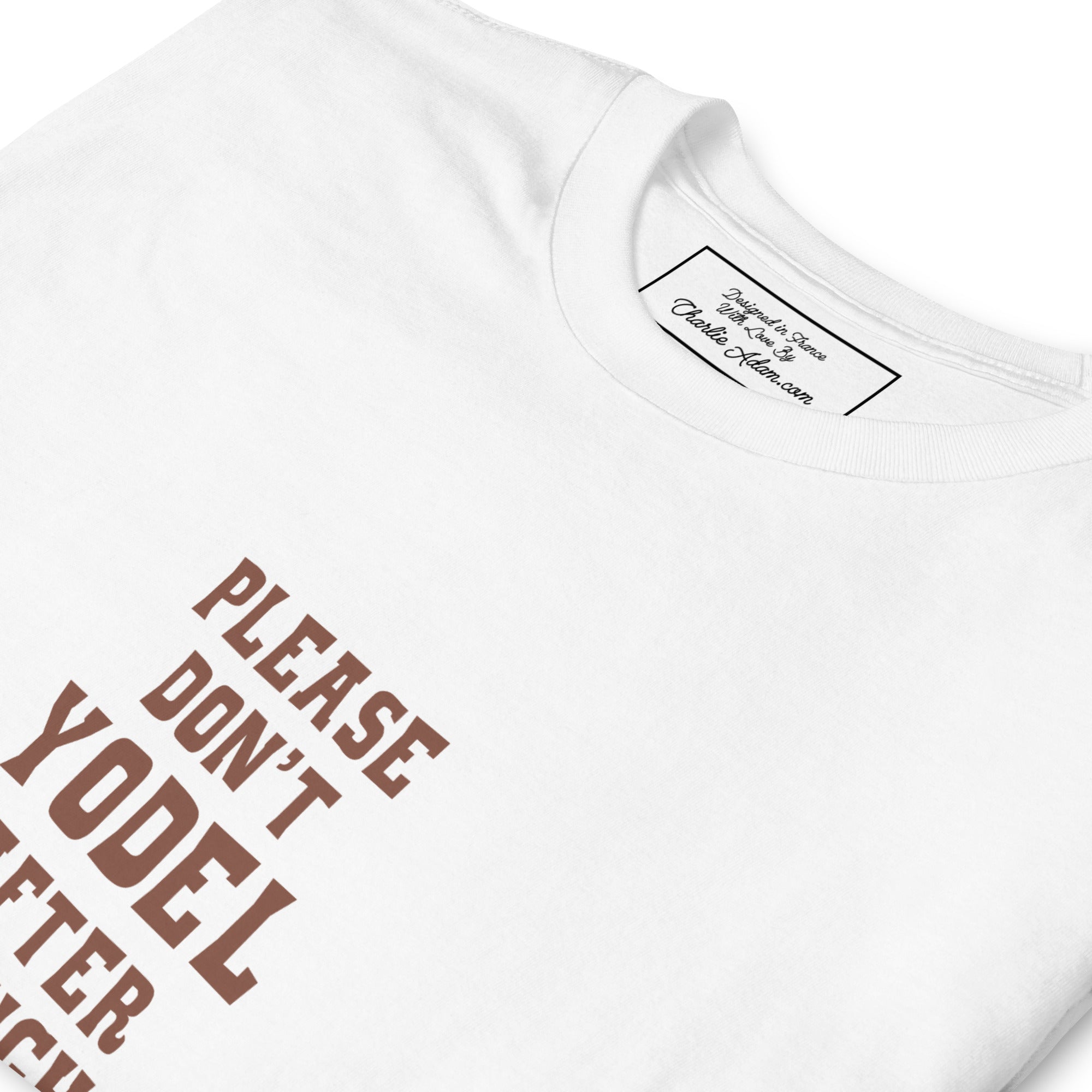 T-shirt softstyle en coton Don't Yodel After Midnight sur fond clair