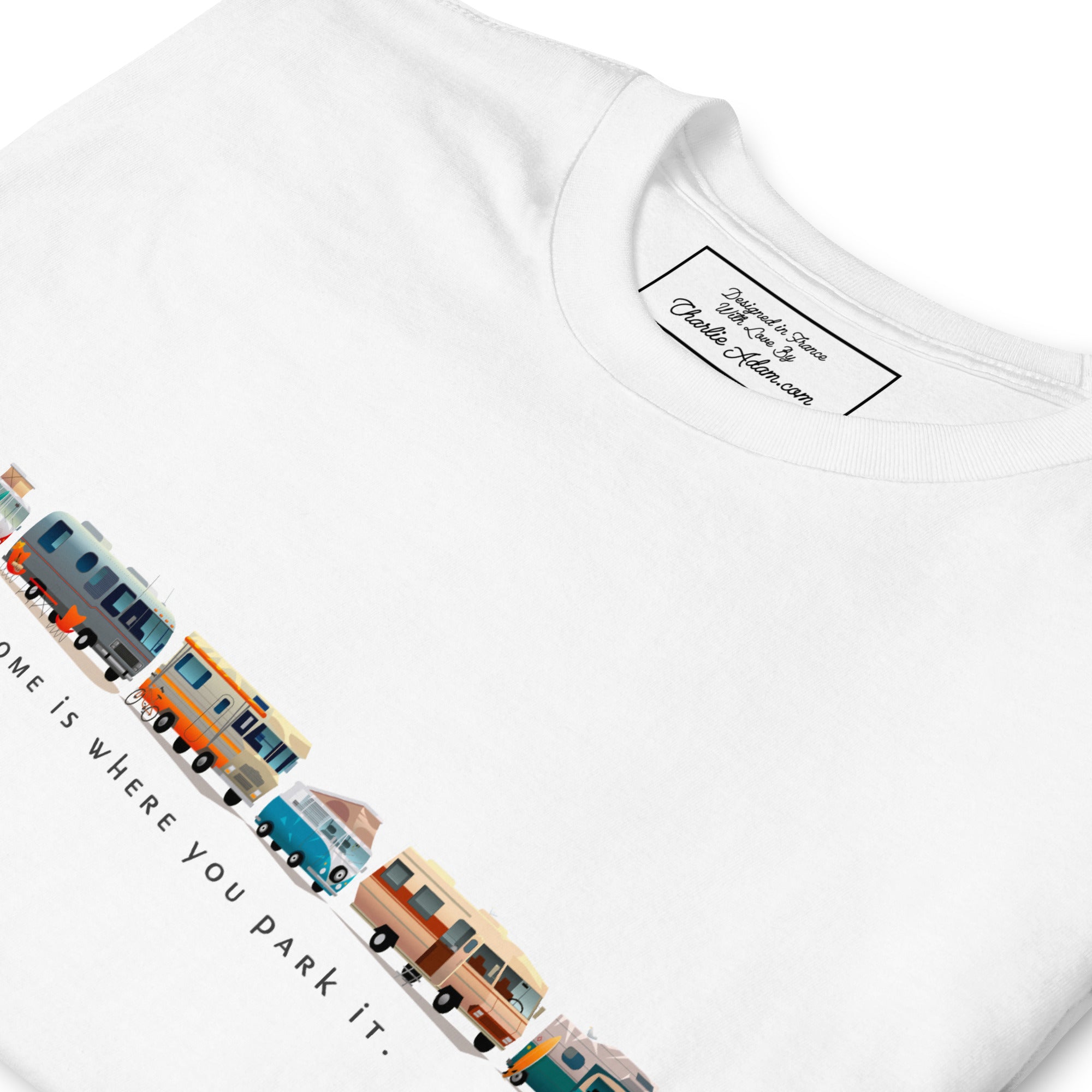 Softstyle Cotton T-Shirt Vintage Campers: Home is where you park it on light colors