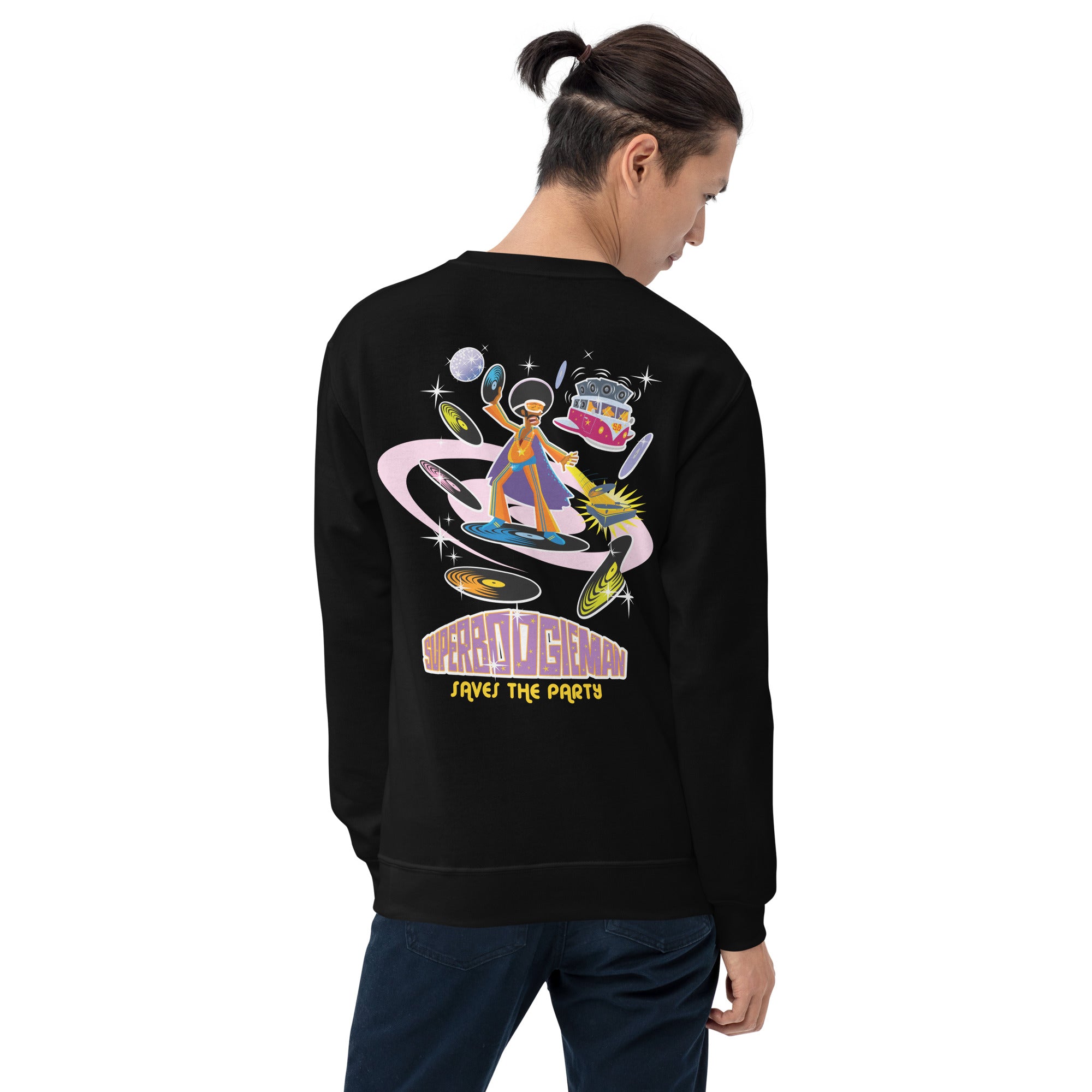 Unisex Sweatshirt Superboogieman on dark colors (front & back)