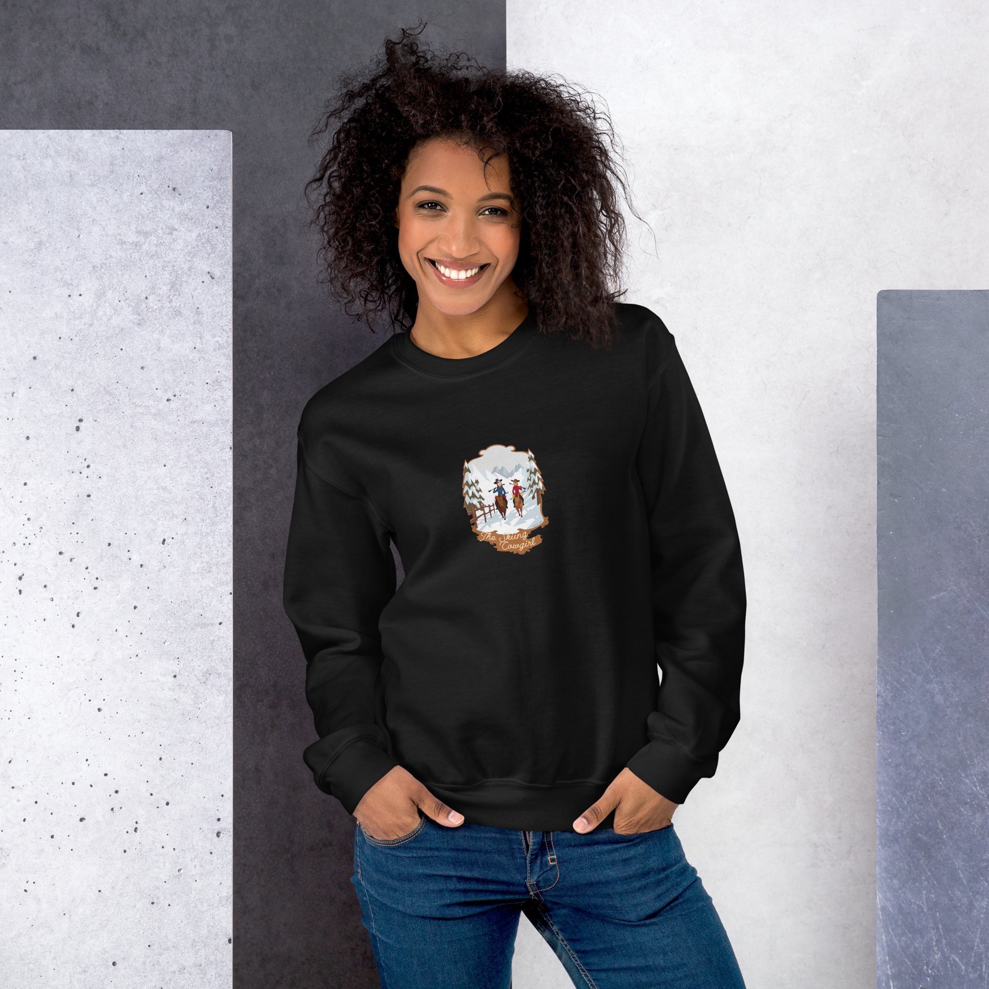 Unisex Sweatshirt The Skiing Cowgirl