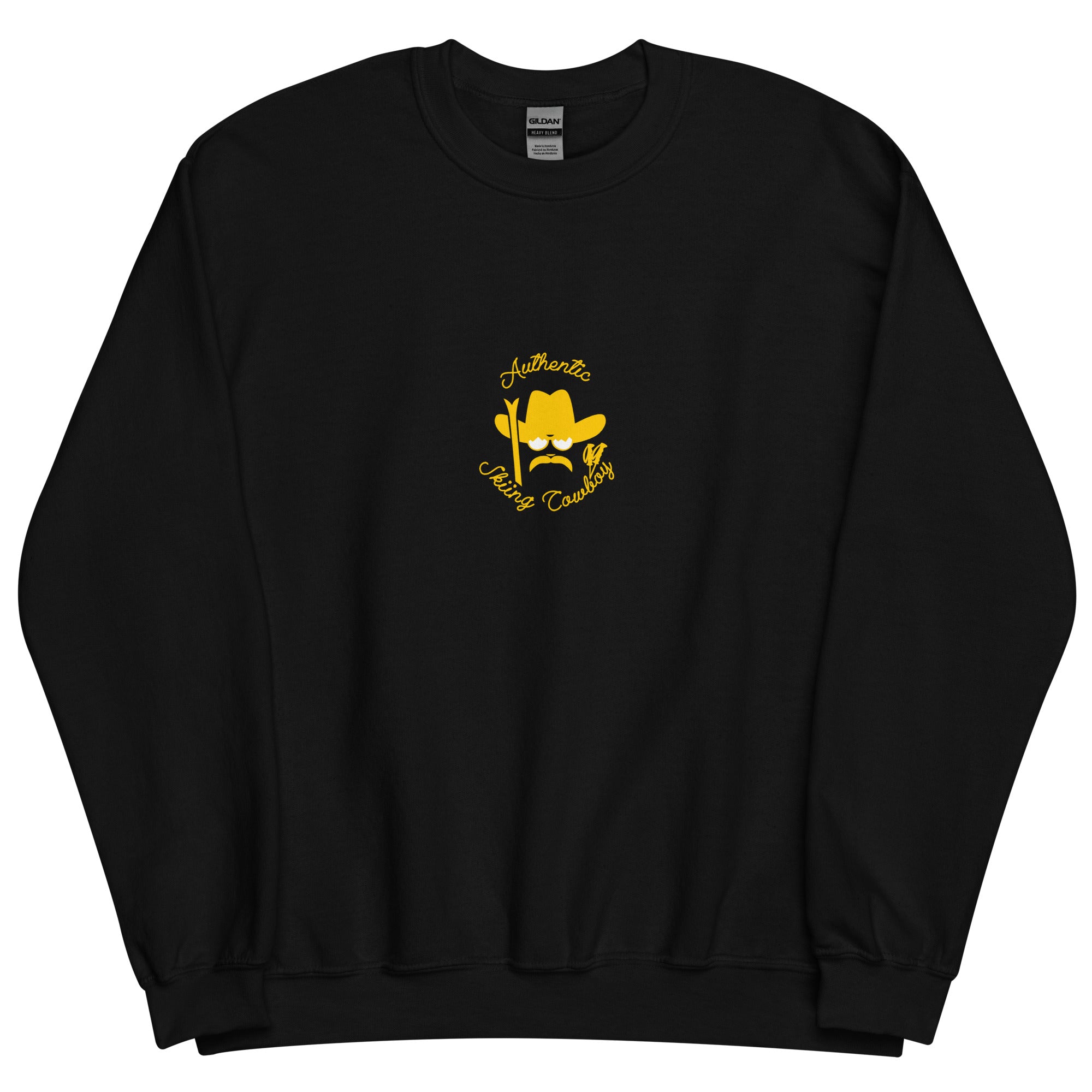 Sweat Unisexe à Col Rond Authentic Skiing Cowboy Gold