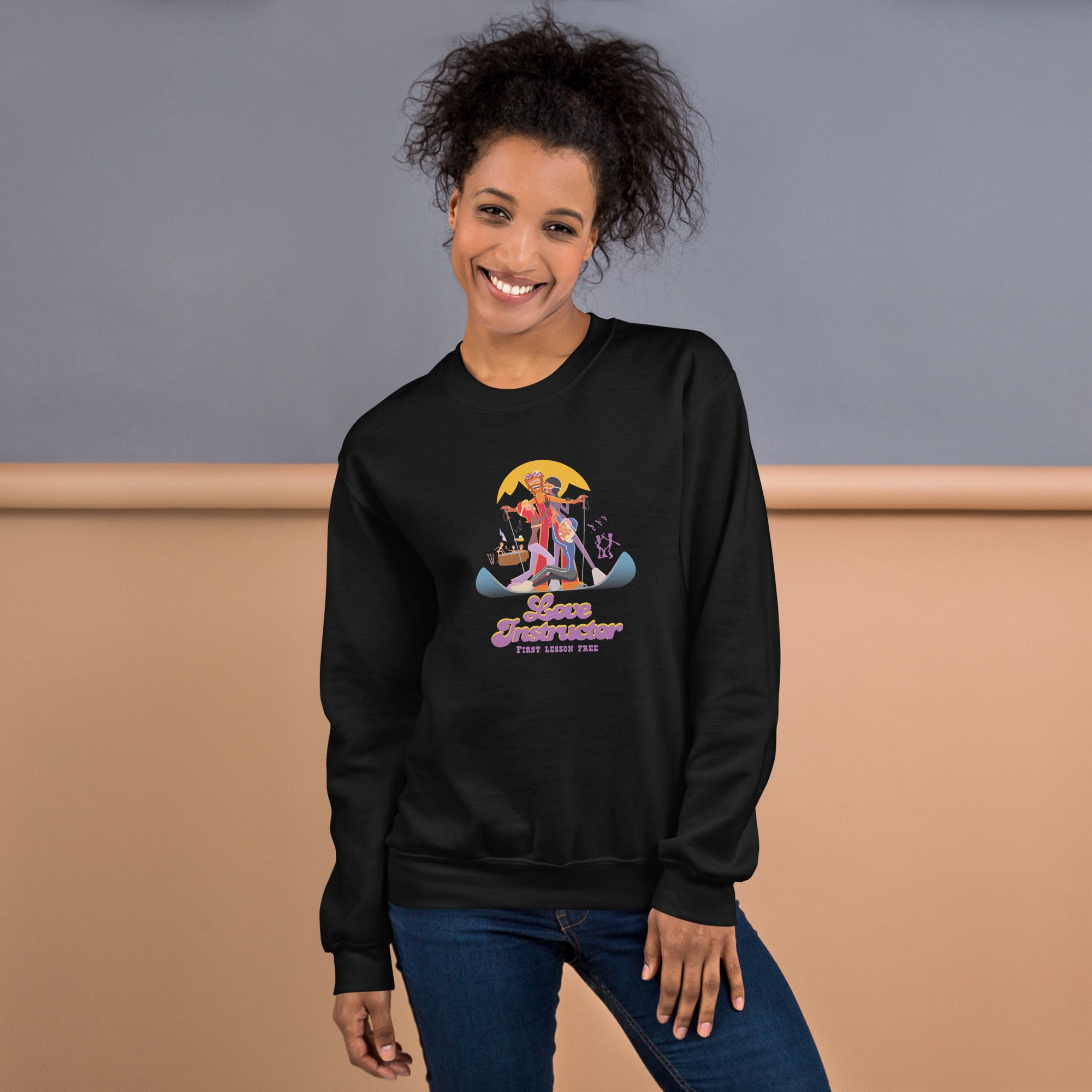 Unisex Sweatshirt Love Instructor First Lesson free on dark colors