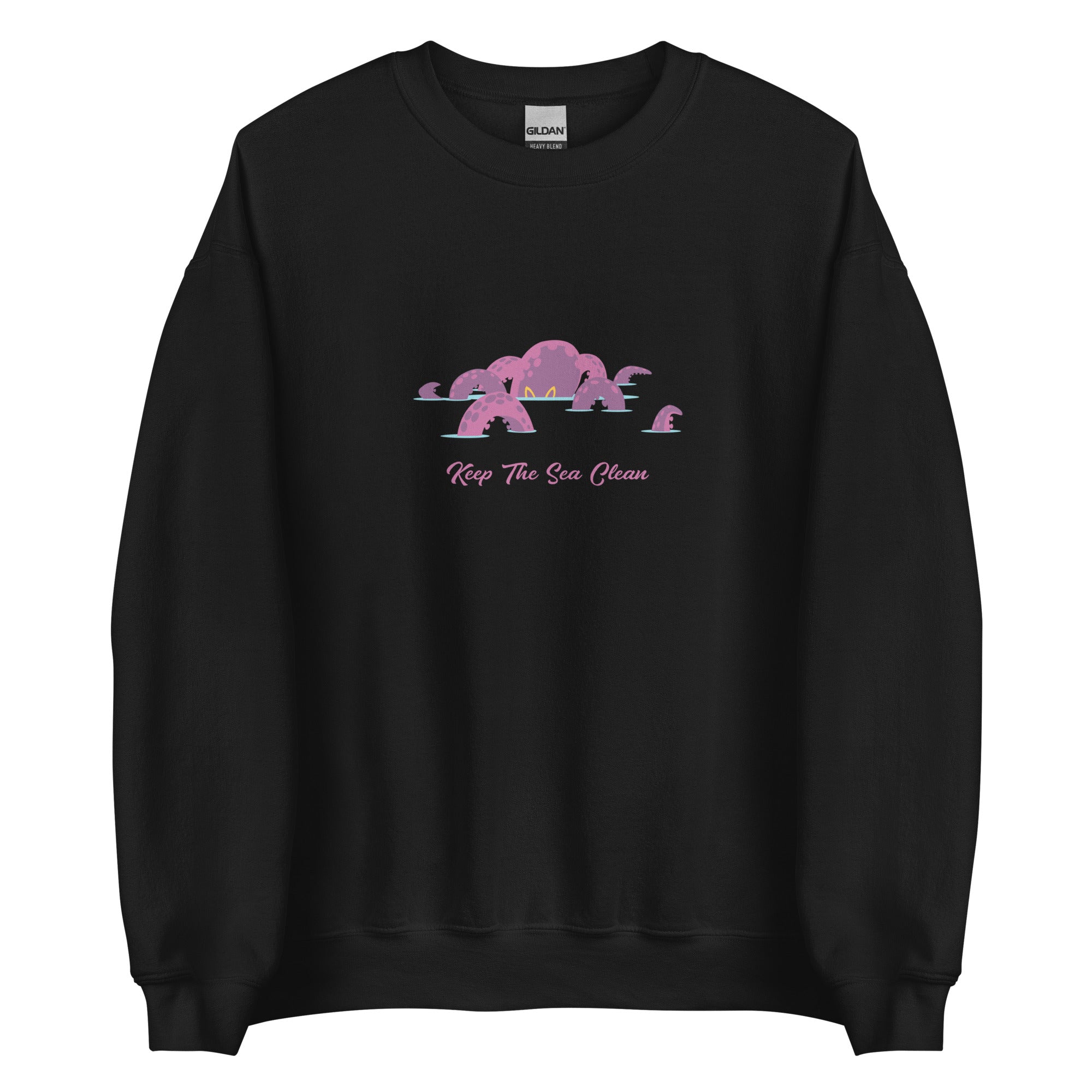 Sweat Unisexe à Col Rond Octopus Purple sur couleurs foncées