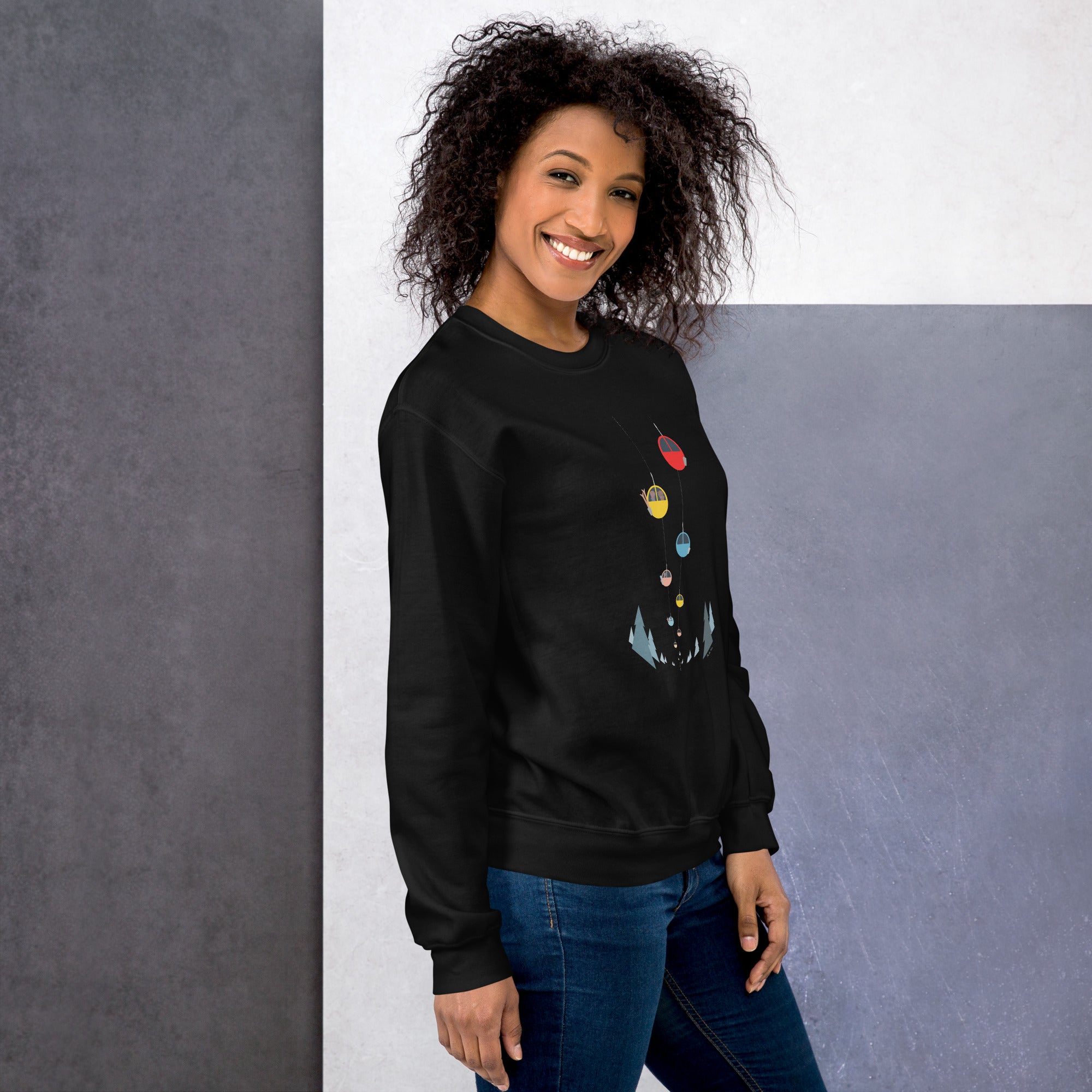 Unisex Sweatshirt Gondolas in the mist on dark colors