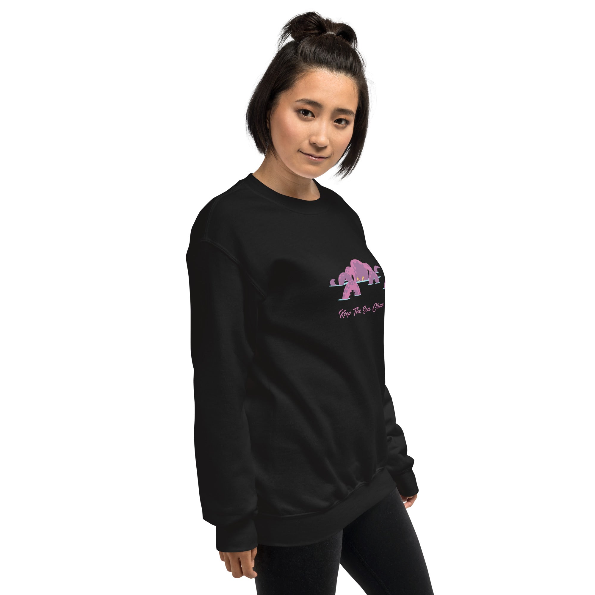 Sweat Unisexe à Col Rond Octopus Purple sur couleurs foncées