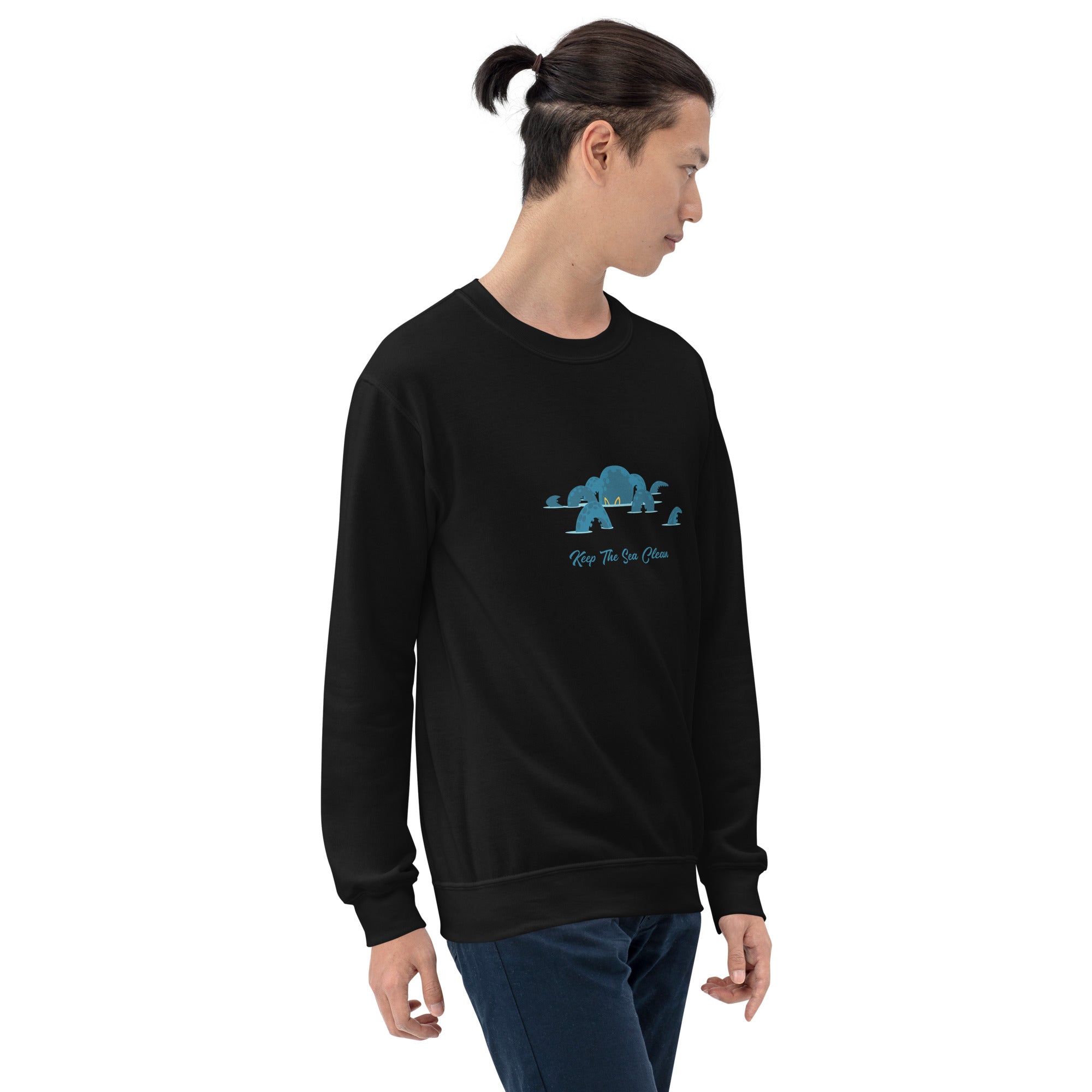 Sweat Unisexe à Col Rond Octopus Blue sur couleurs foncées