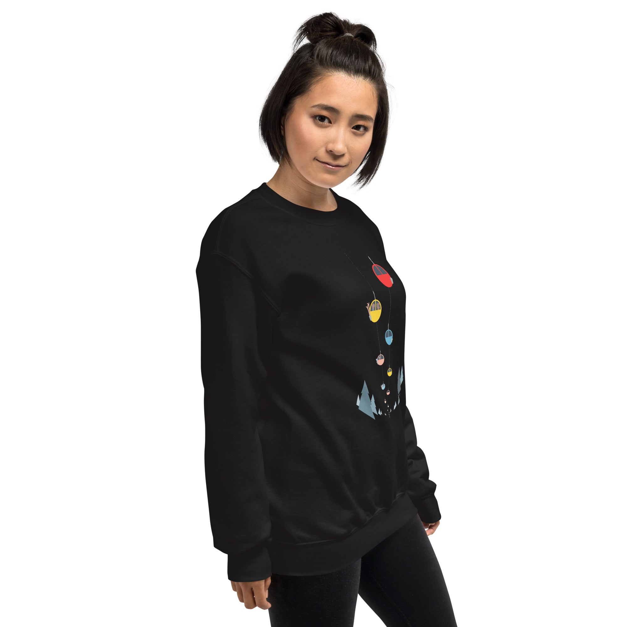 Unisex Sweatshirt Gondolas in the mist on dark colors