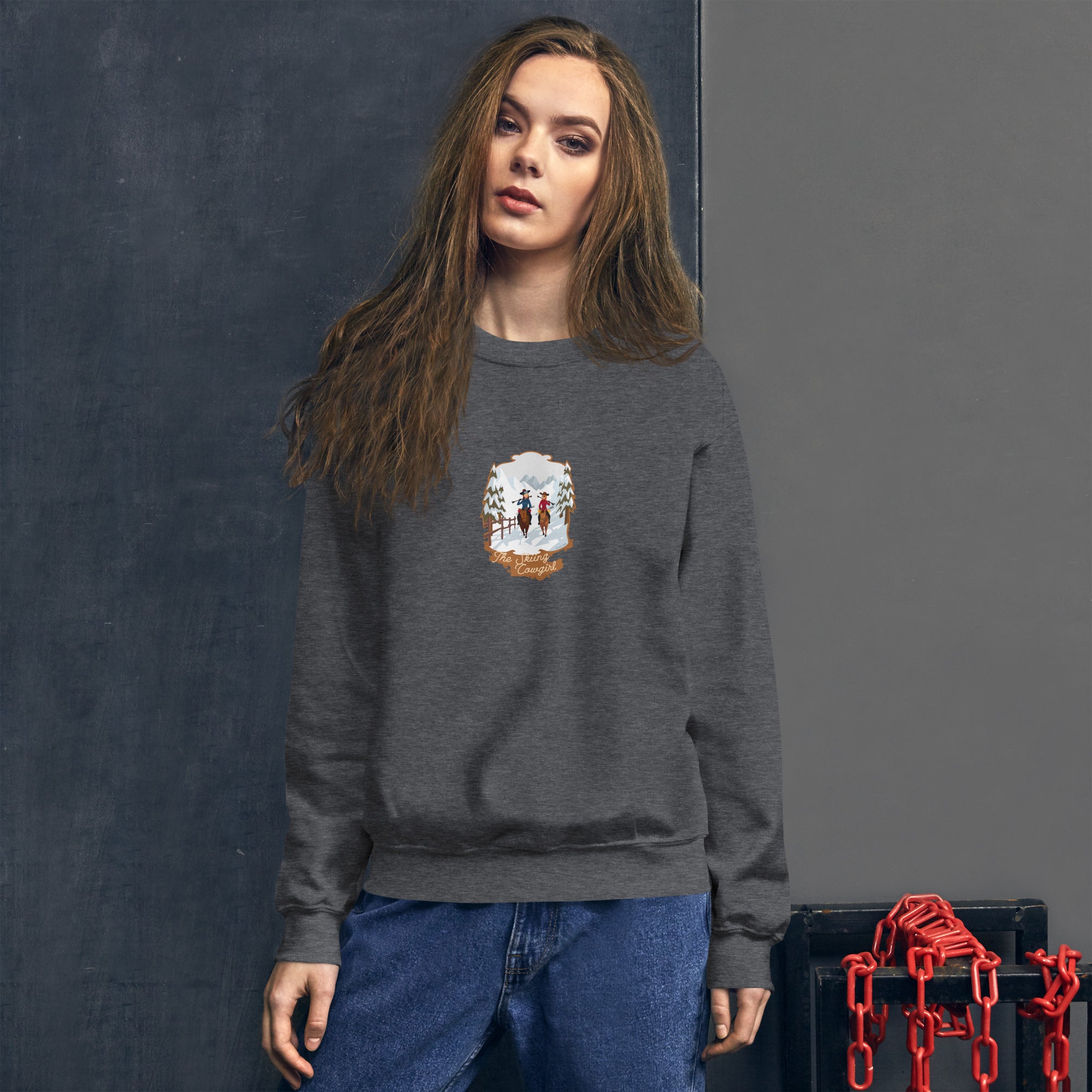 Unisex Sweatshirt The Skiing Cowgirl