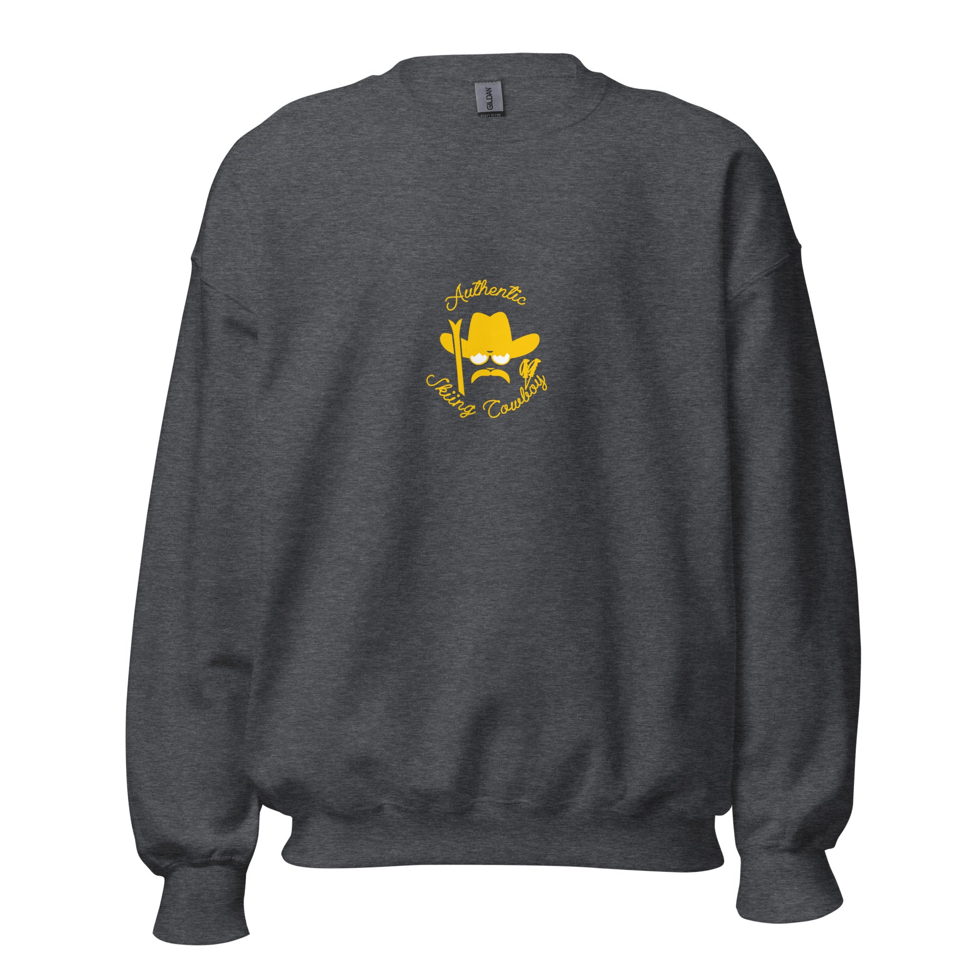 Sweat Unisexe à Col Rond Authentic Skiing Cowboy Gold