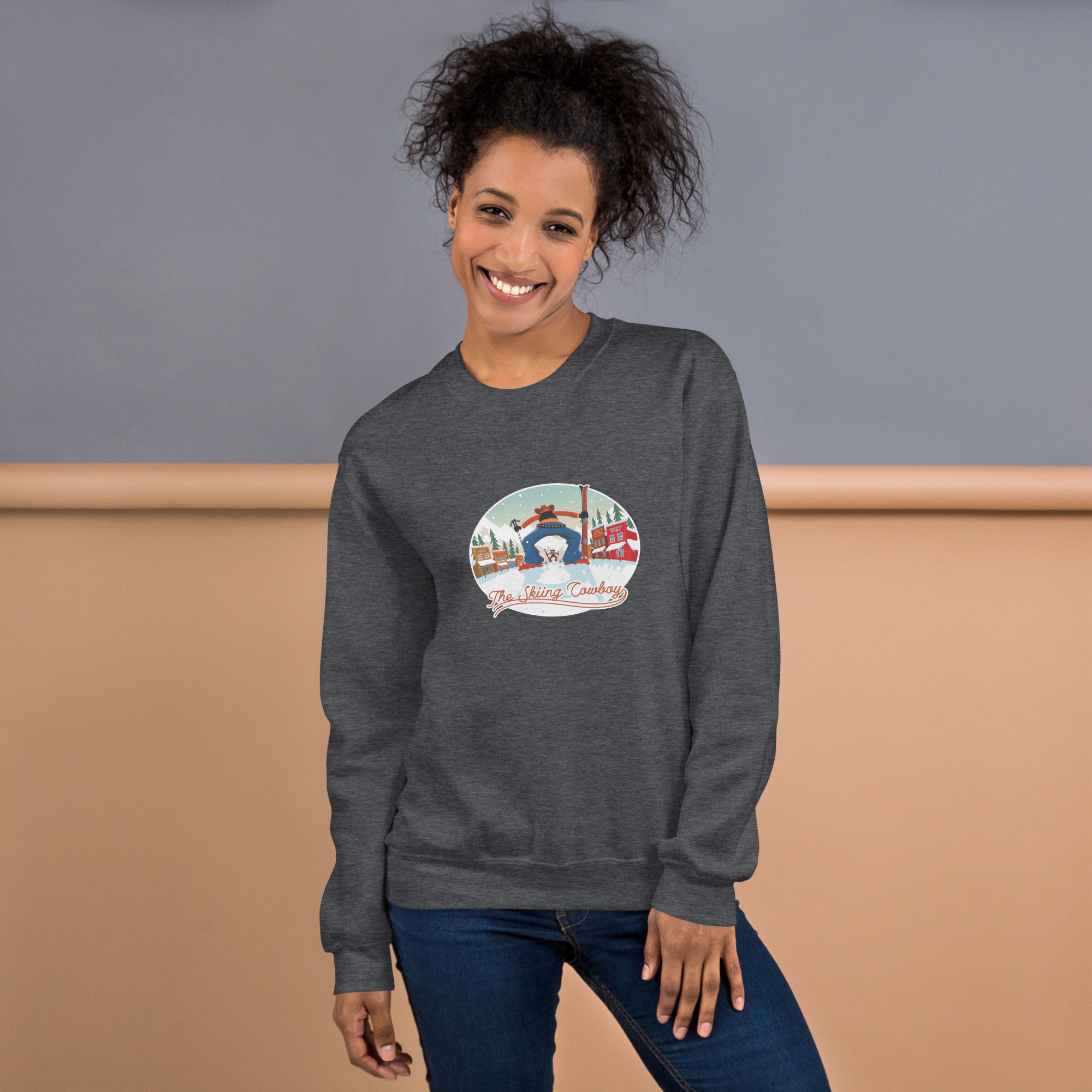 Unisex Sweatshirt Ski Fight at OK Corral on dark colors (front & back)