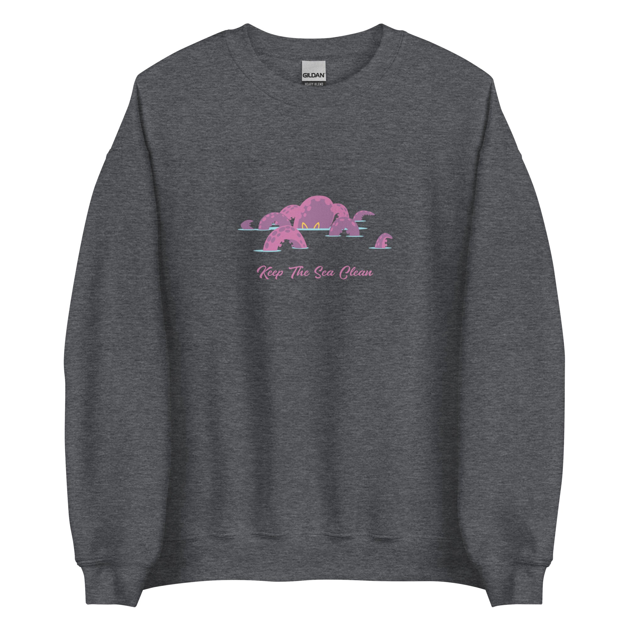 Sweat Unisexe à Col Rond Octopus Purple sur couleurs foncées