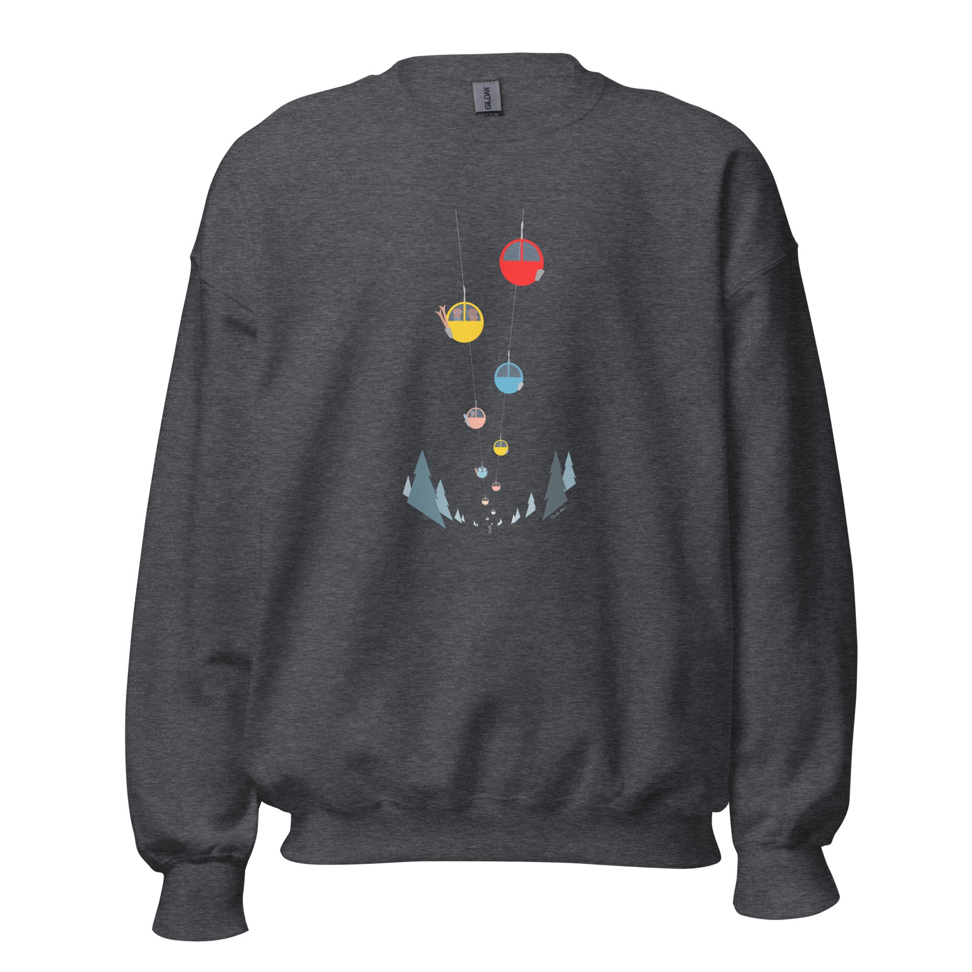 Unisex Sweatshirt Gondolas in the mist on dark colors