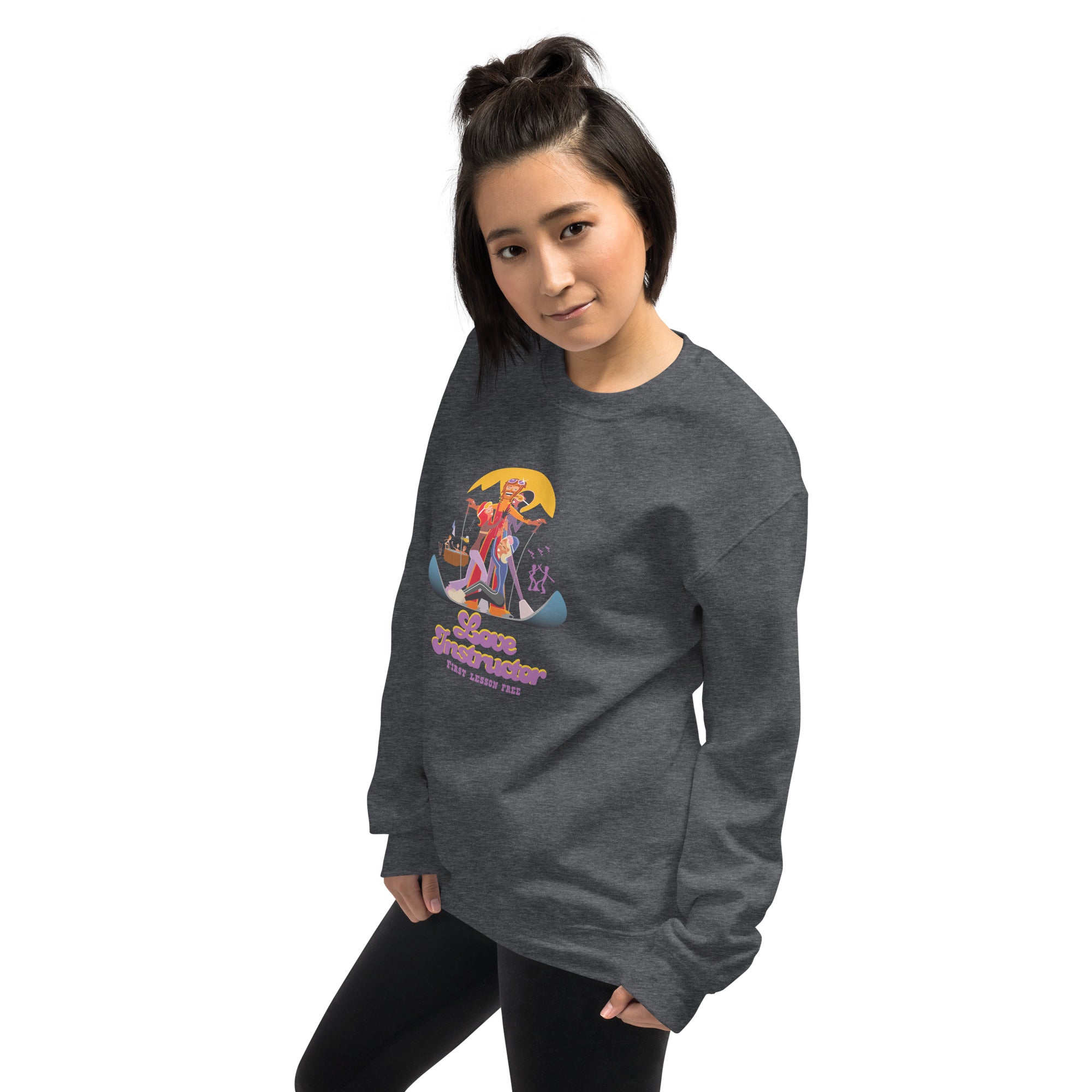 Unisex Sweatshirt Love Instructor First Lesson free on dark colors